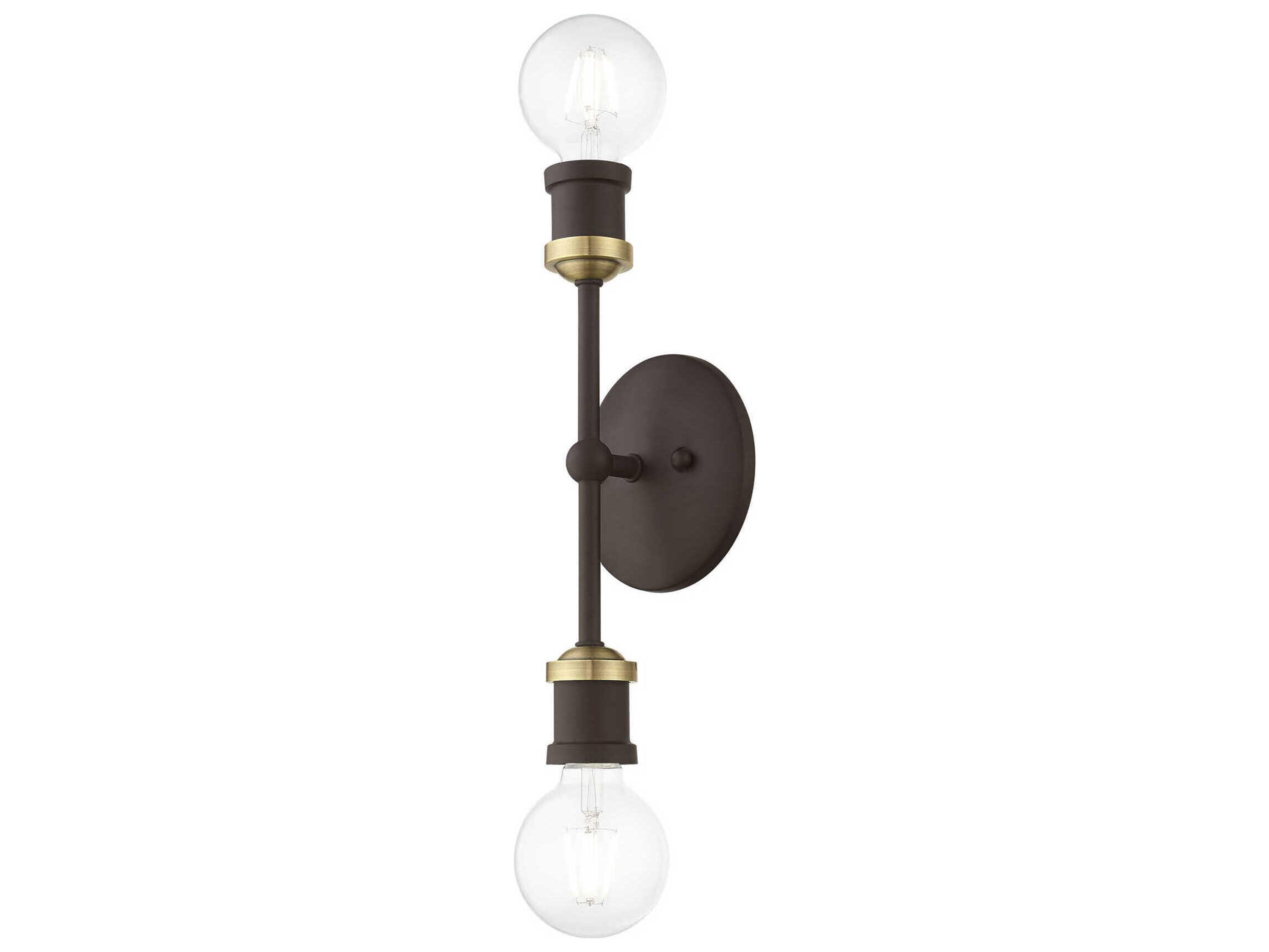 Livex Lighting Lansdale 2-Light Bronze Antique Brass Wall Sconce