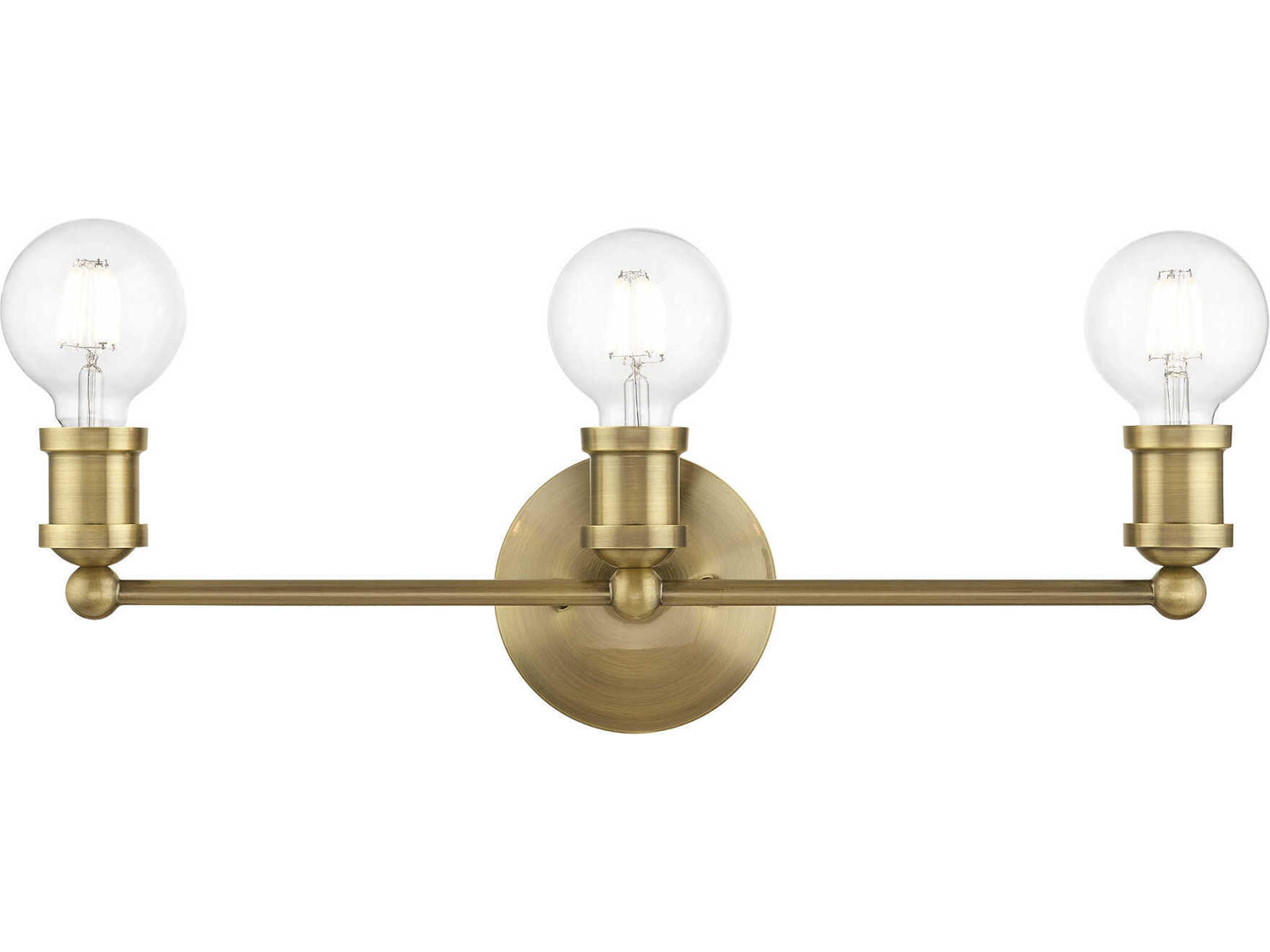 Lansdale 3-Light Antique Brass Vanity Light