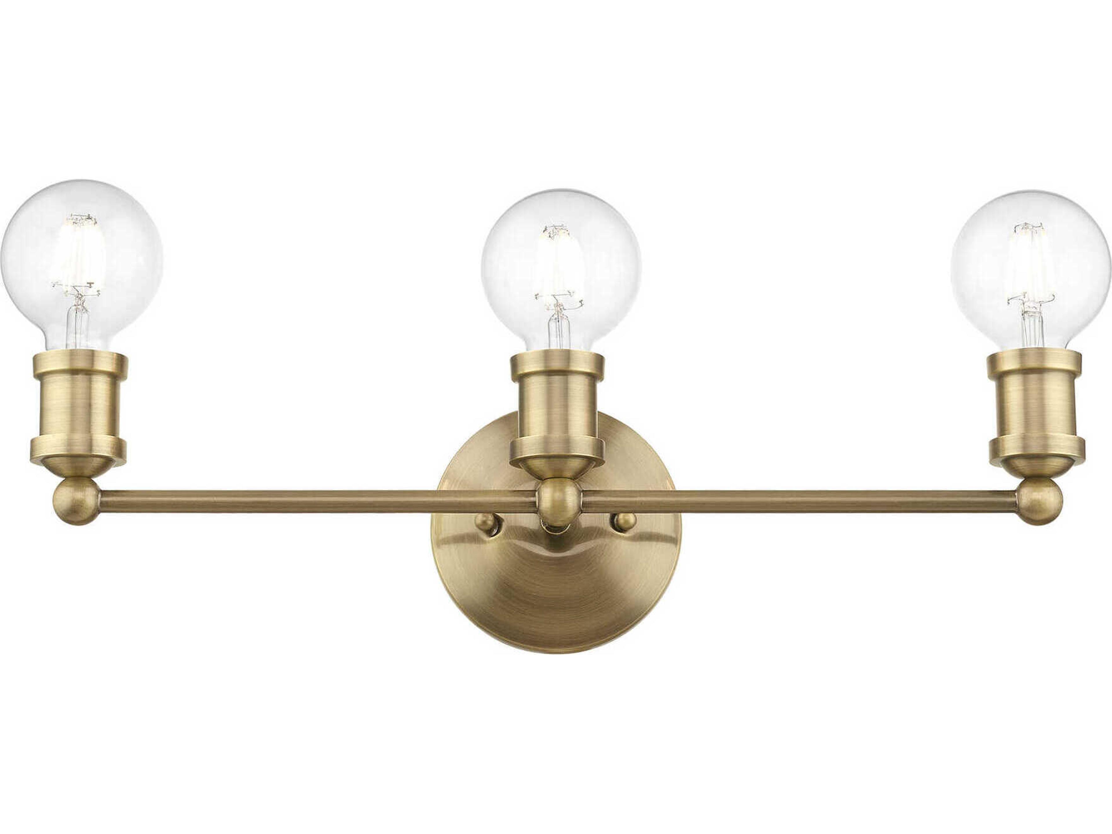 Livex Lighting Lansdale 3-Light Antique Brass Vanity Light