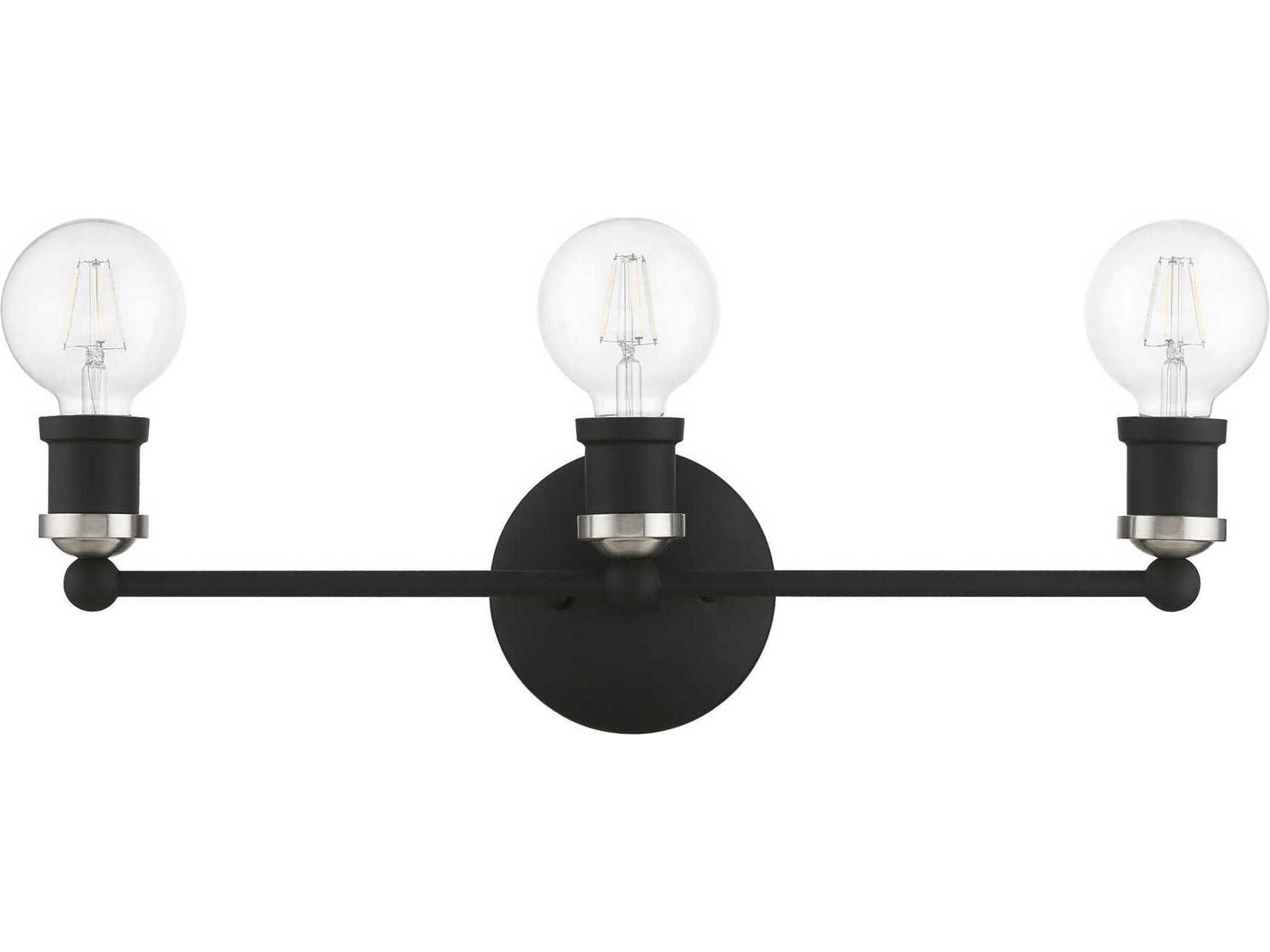 Livex Lighting Lansdale 3-Light Black Brushed Nickel Vanity Light