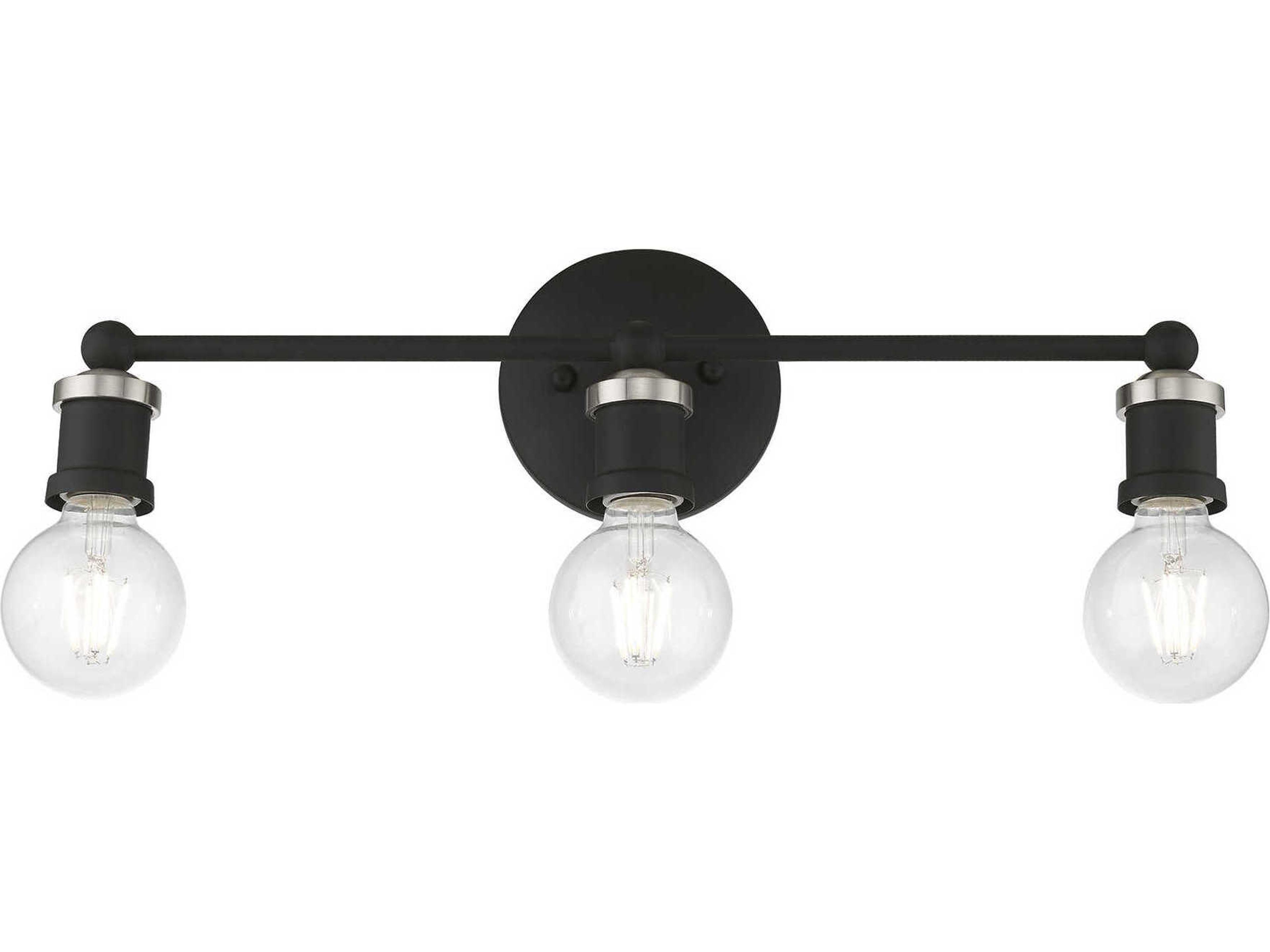 Livex Lighting Lansdale 3-Light Black Brushed Nickel Vanity Light