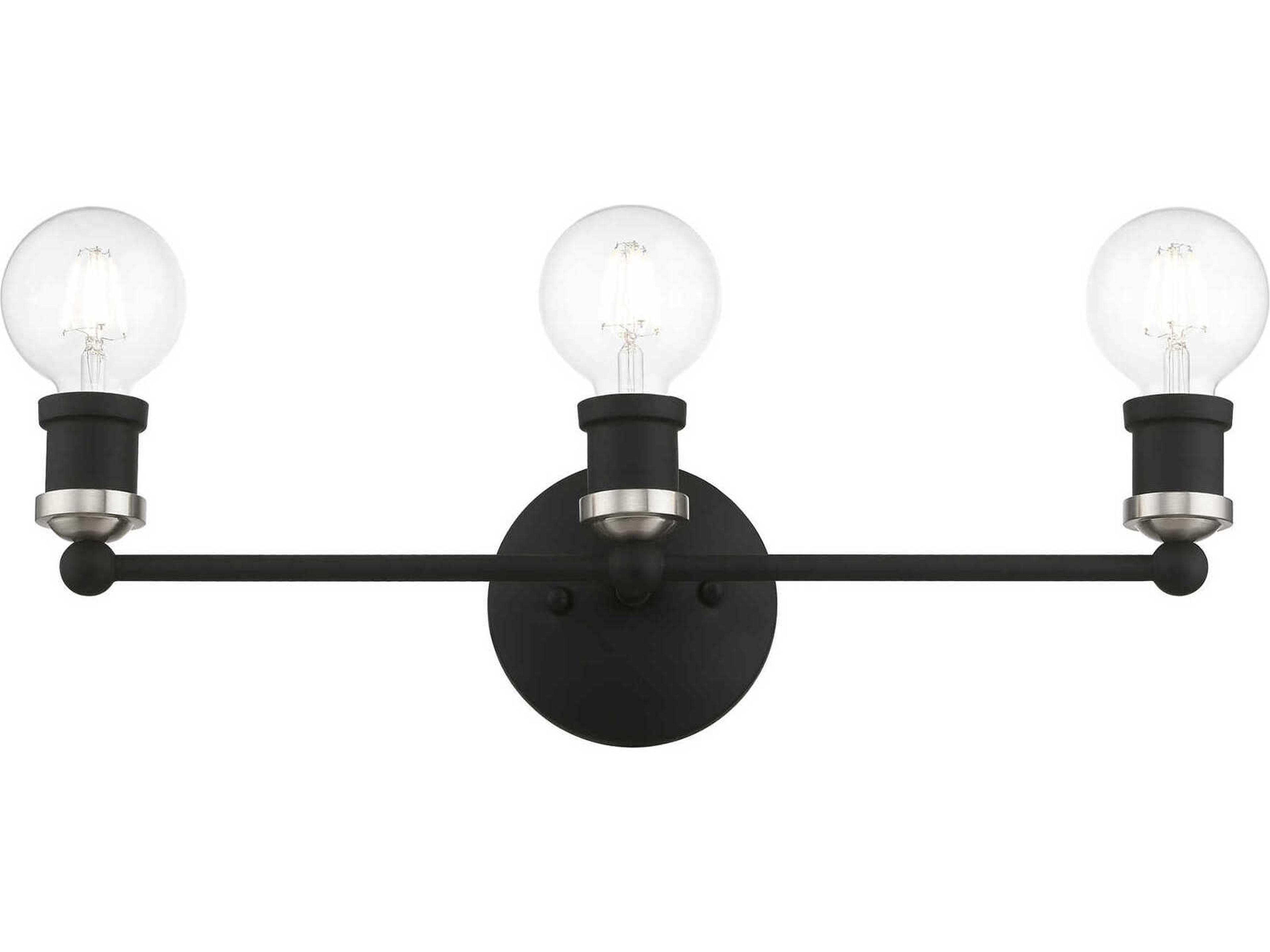 Livex Lighting Lansdale 3-Light Black Brushed Nickel Vanity Light