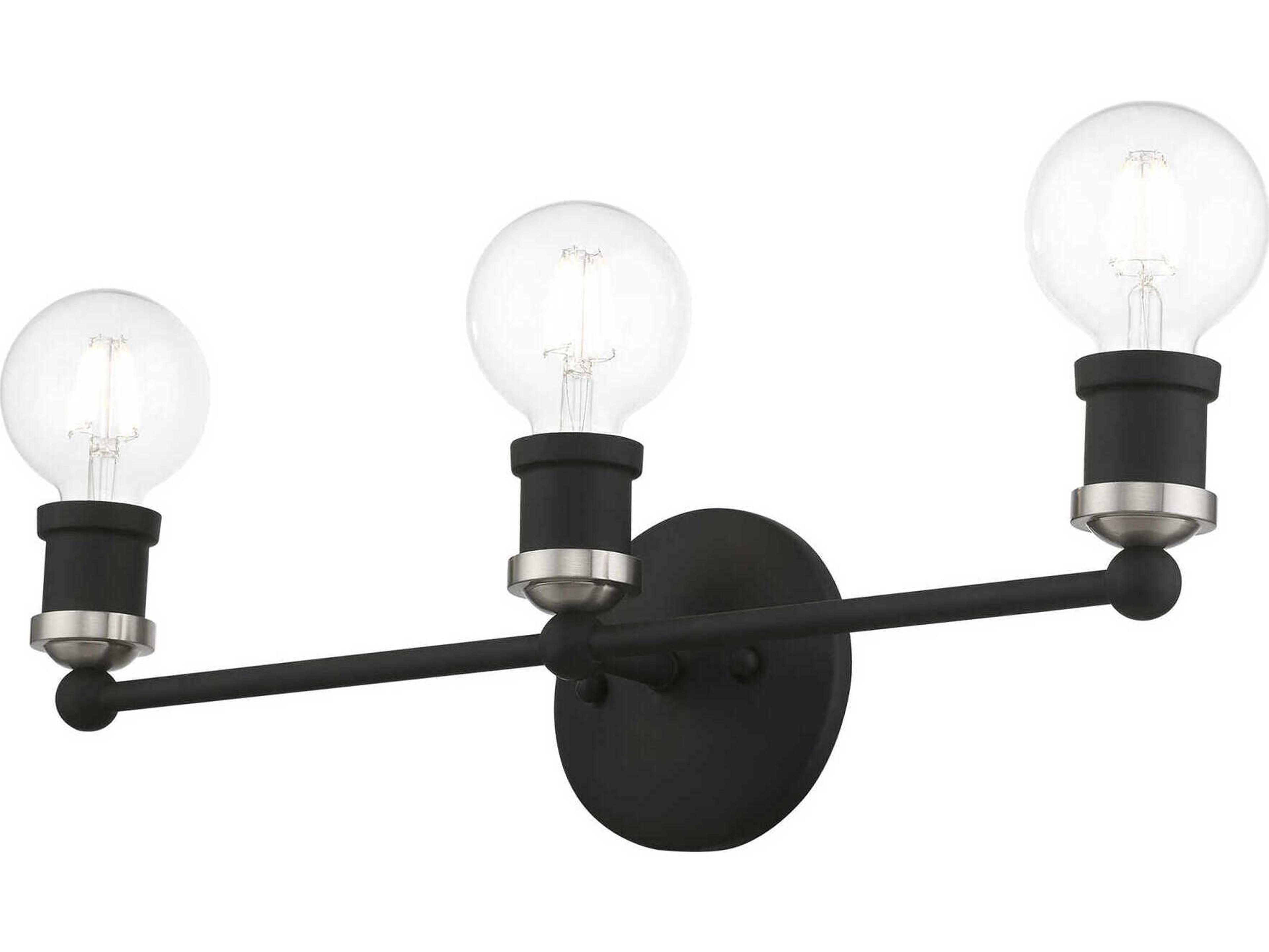 Livex Lighting Lansdale 3-Light Black Brushed Nickel Vanity Light