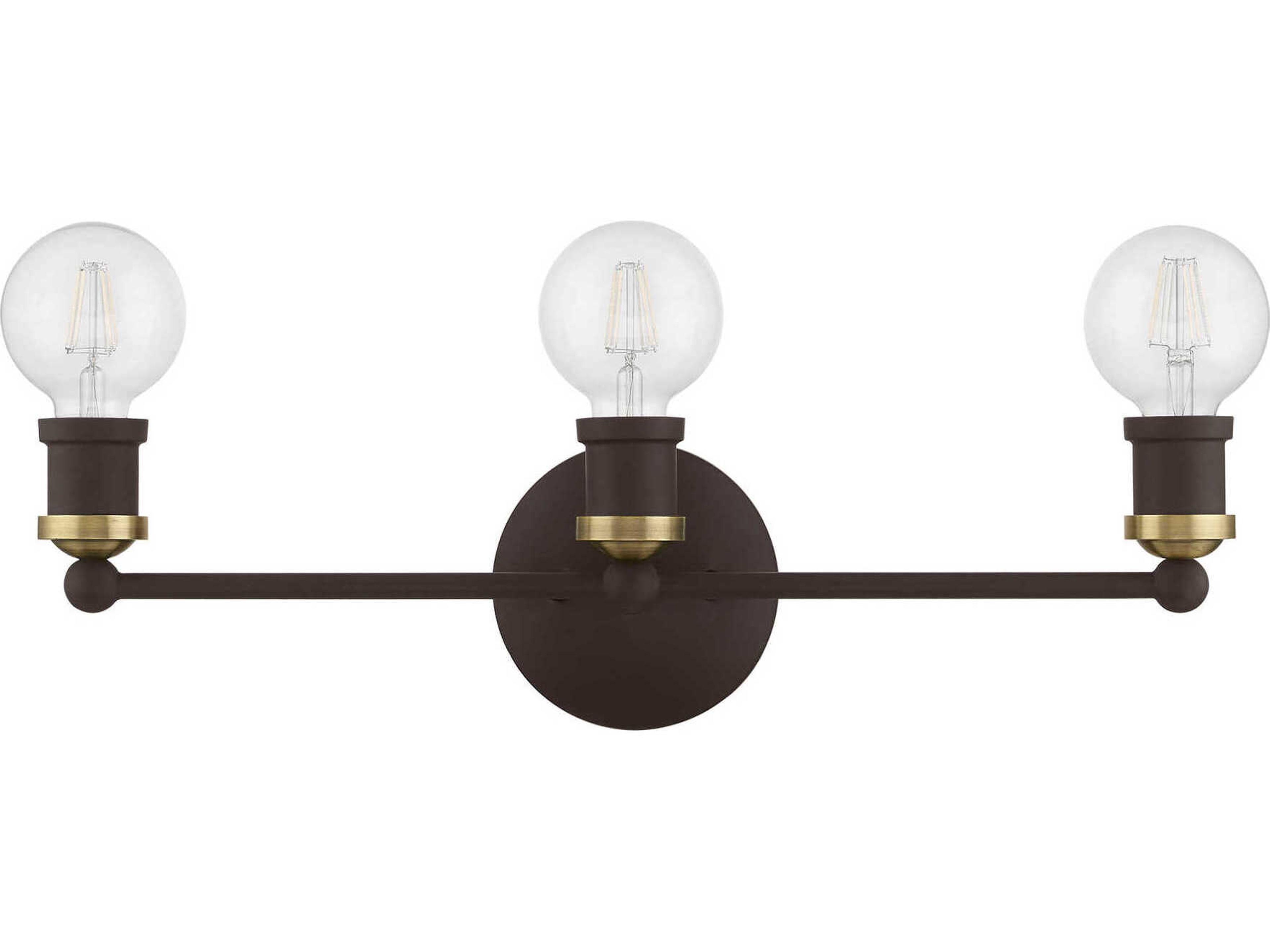 Livex Lighting Lansdale 3-Light Bronze Antique Brass Vanity Light