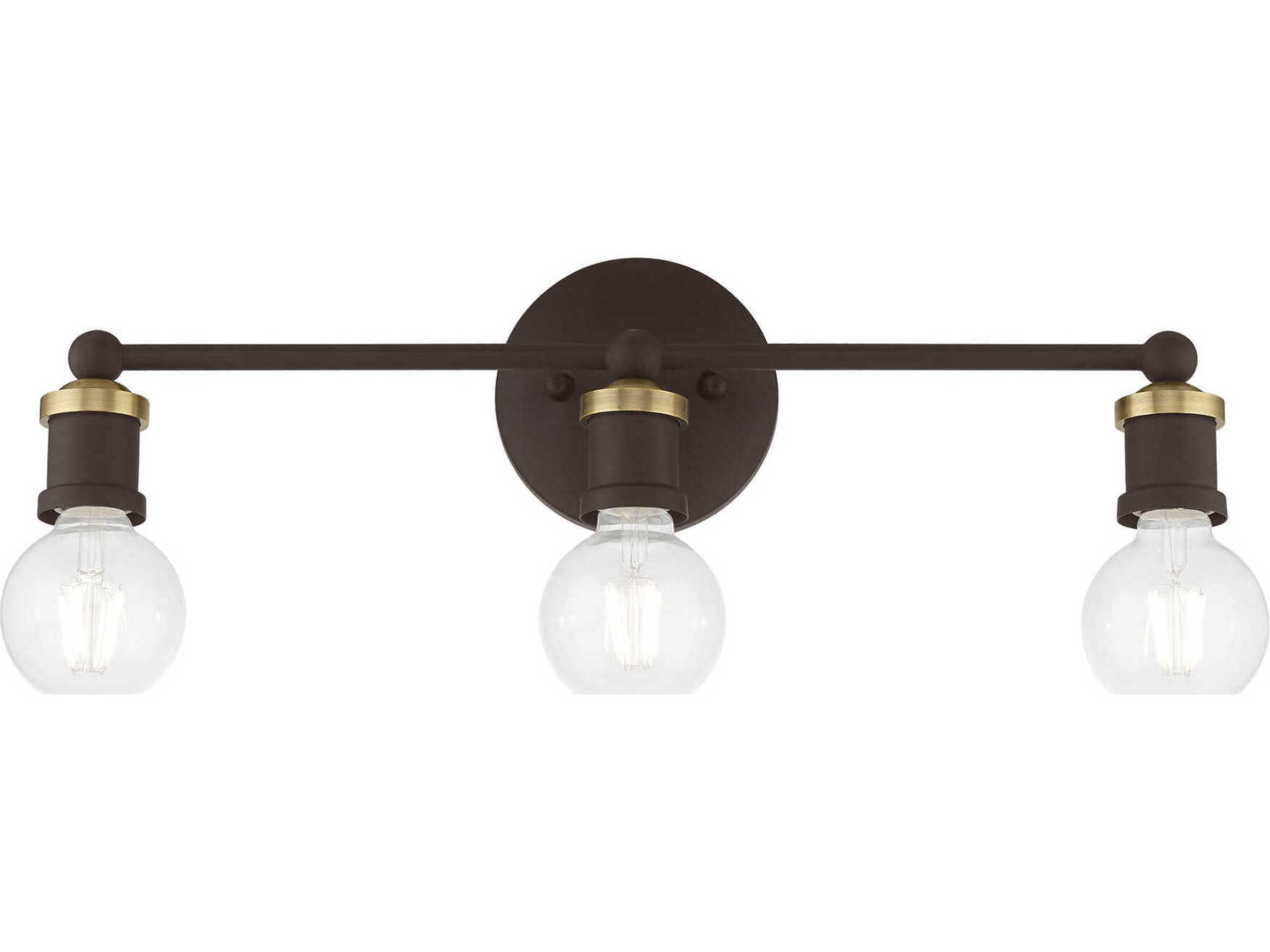 Livex Lighting Lansdale 3-Light Bronze Antique Brass Vanity Light