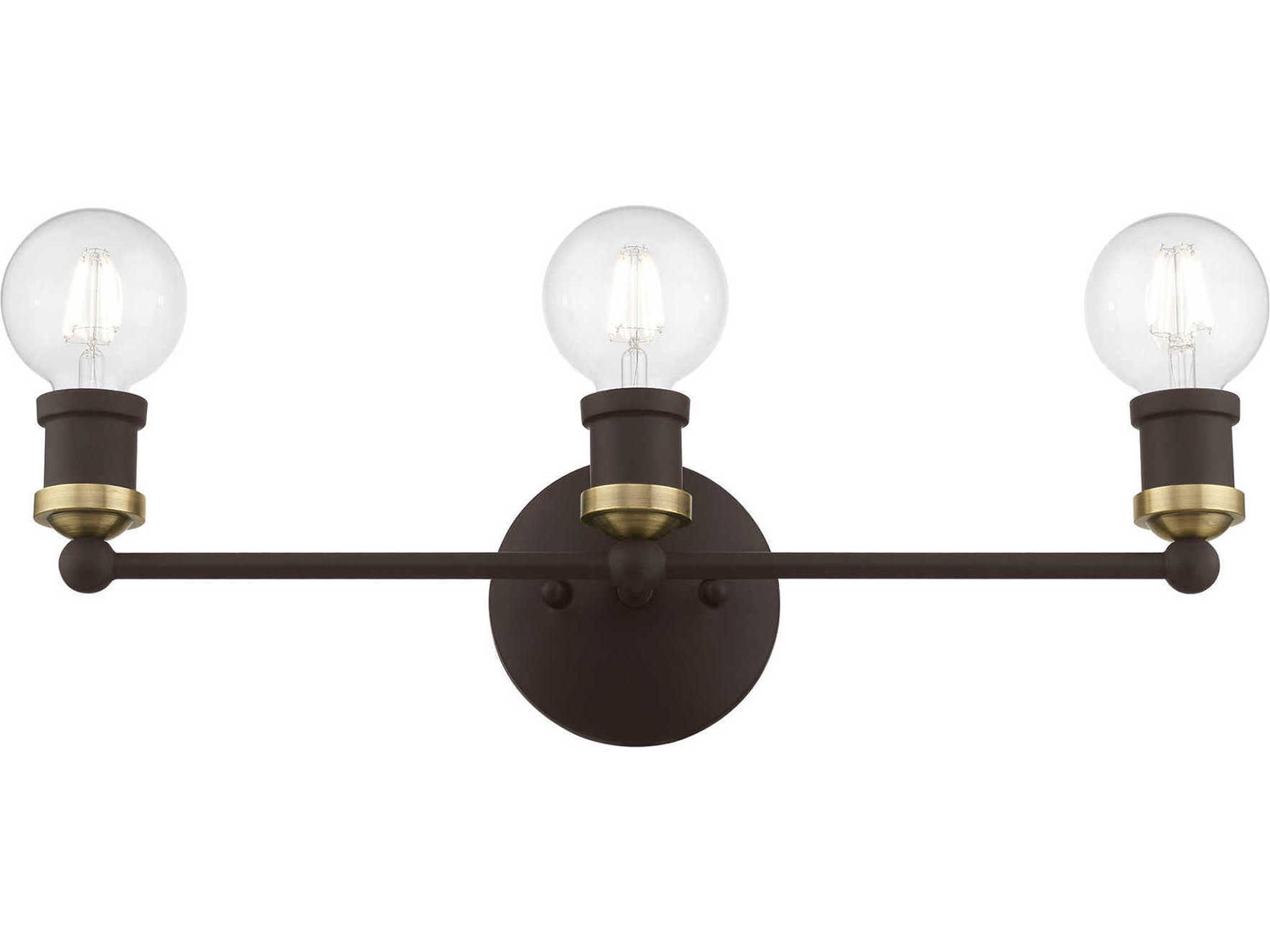 Livex Lighting Lansdale 3-Light Bronze Antique Brass Vanity Light