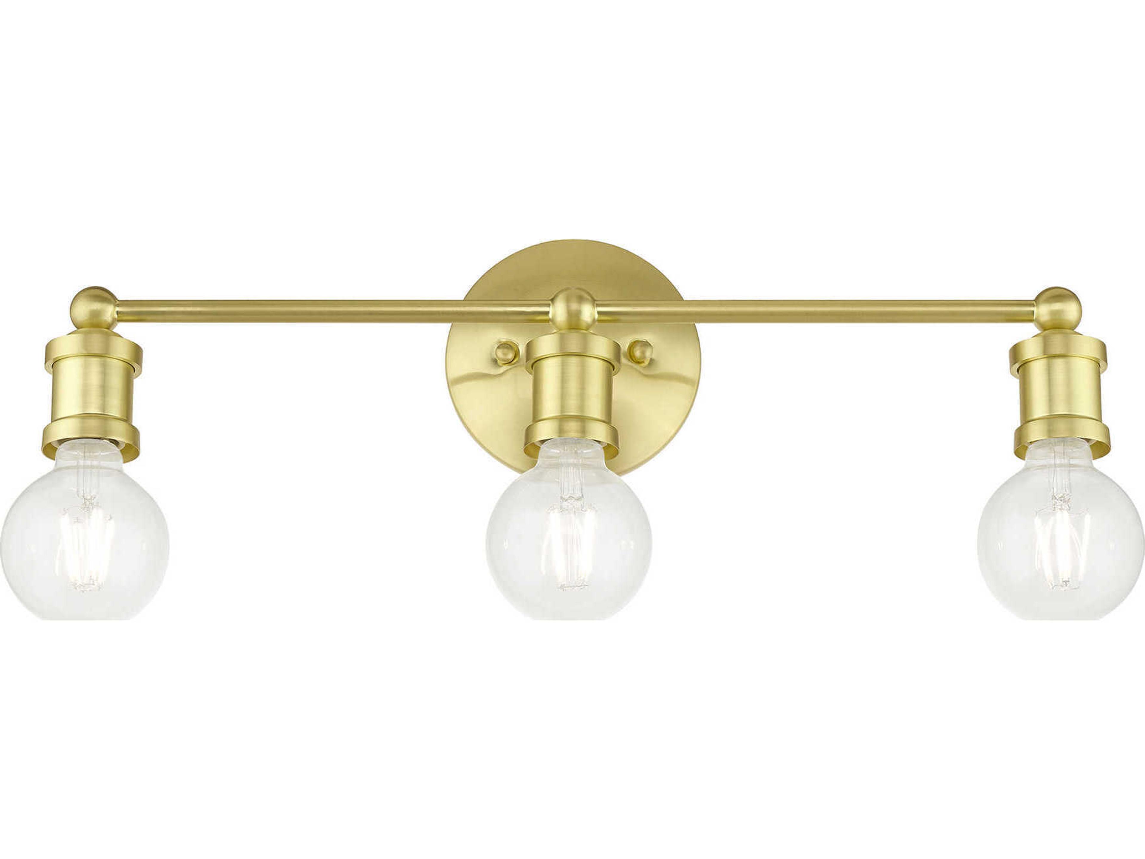 Livex Lighting Lansdale 3-Light Satin Brass Vanity Light