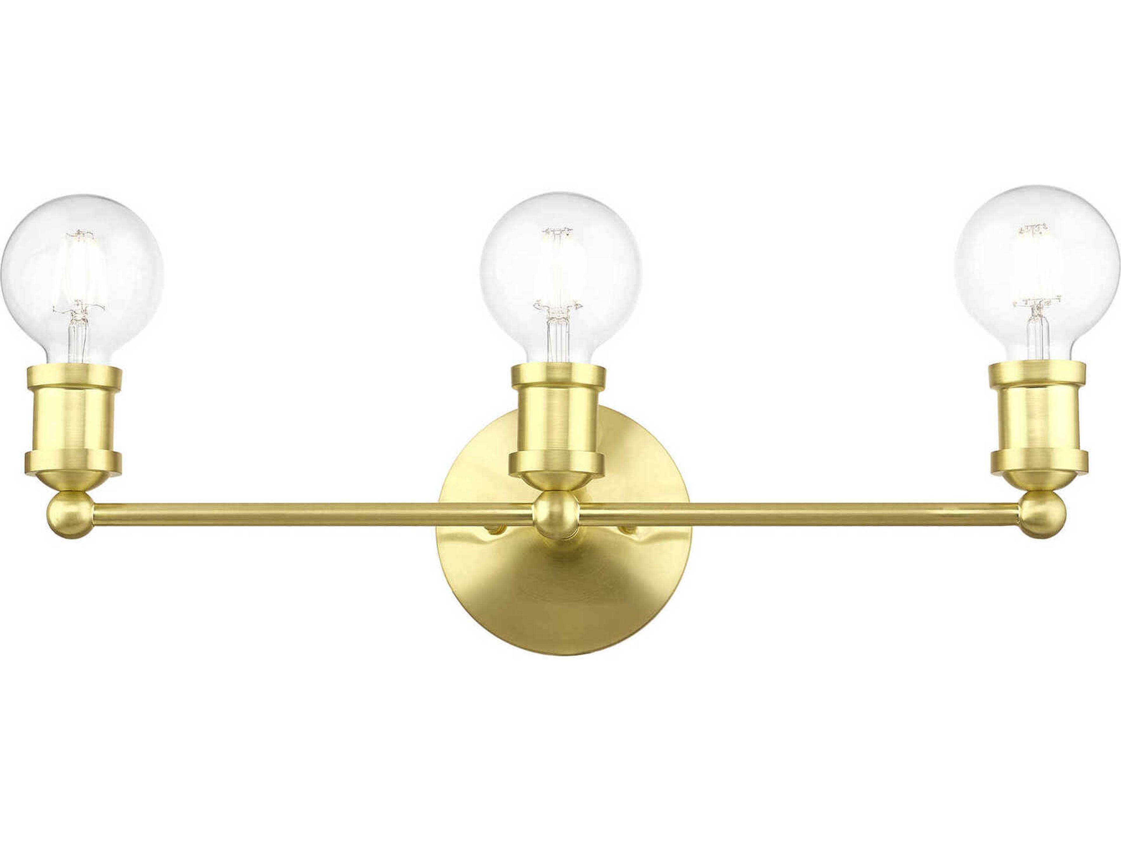 Livex Lighting Lansdale 3-Light Satin Brass Vanity Light