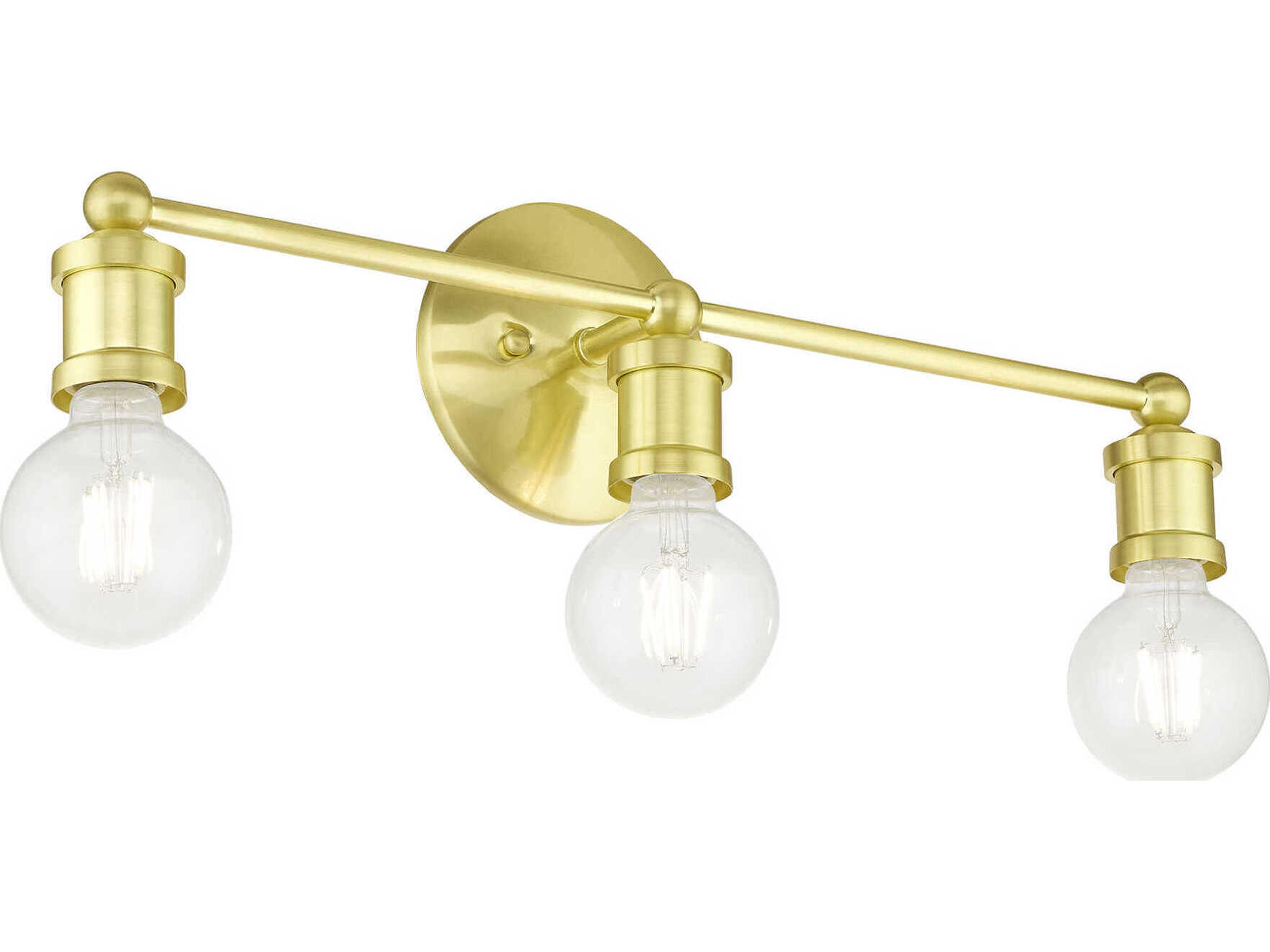 Livex Lighting Lansdale 3-Light Satin Brass Vanity Light