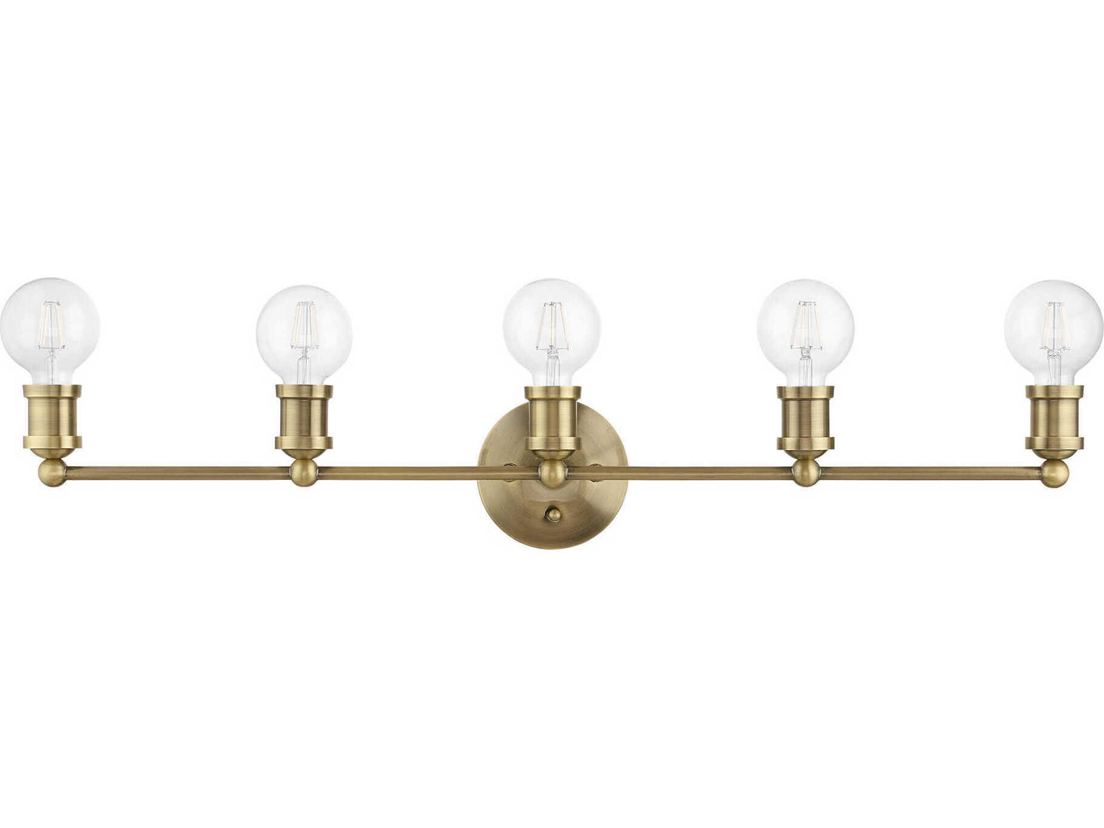 Livex Lighting Lansdale 5-Light Antique Brass Vanity Light