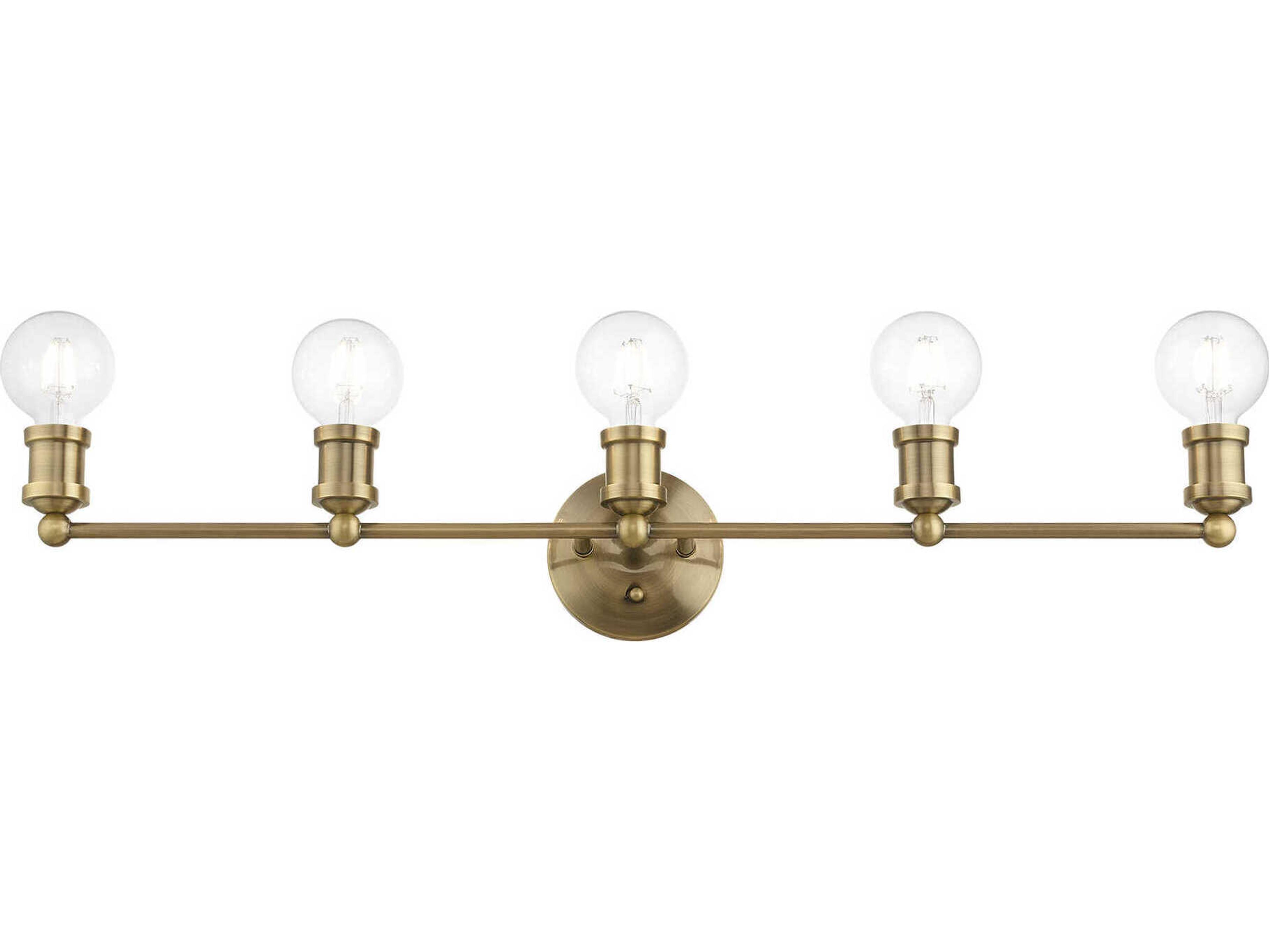 Livex Lighting Lansdale 5-Light Antique Brass Vanity Light