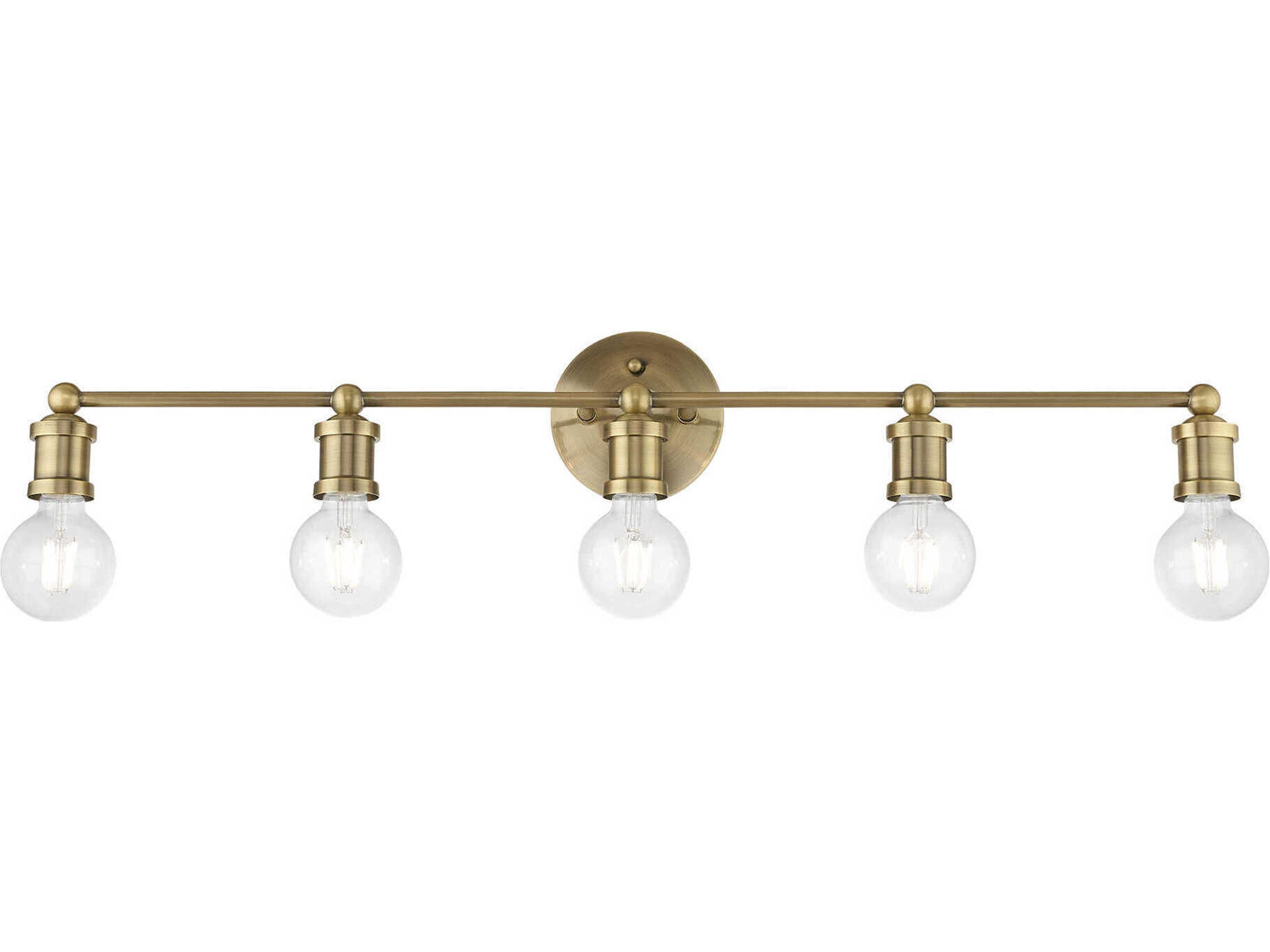 Livex Lighting Lansdale 5-Light Antique Brass Vanity Light