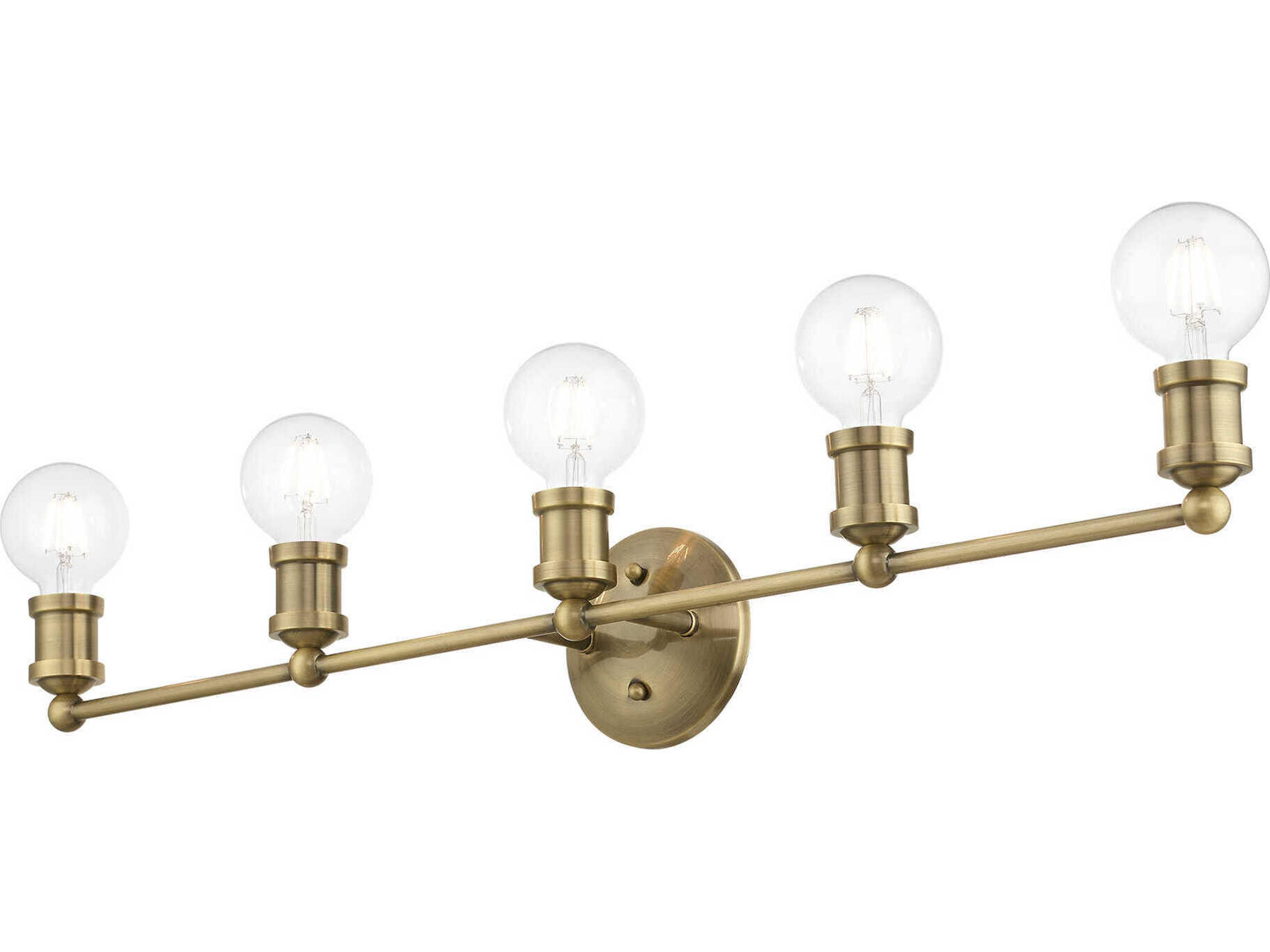 Livex Lighting Lansdale 5-Light Antique Brass Vanity Light