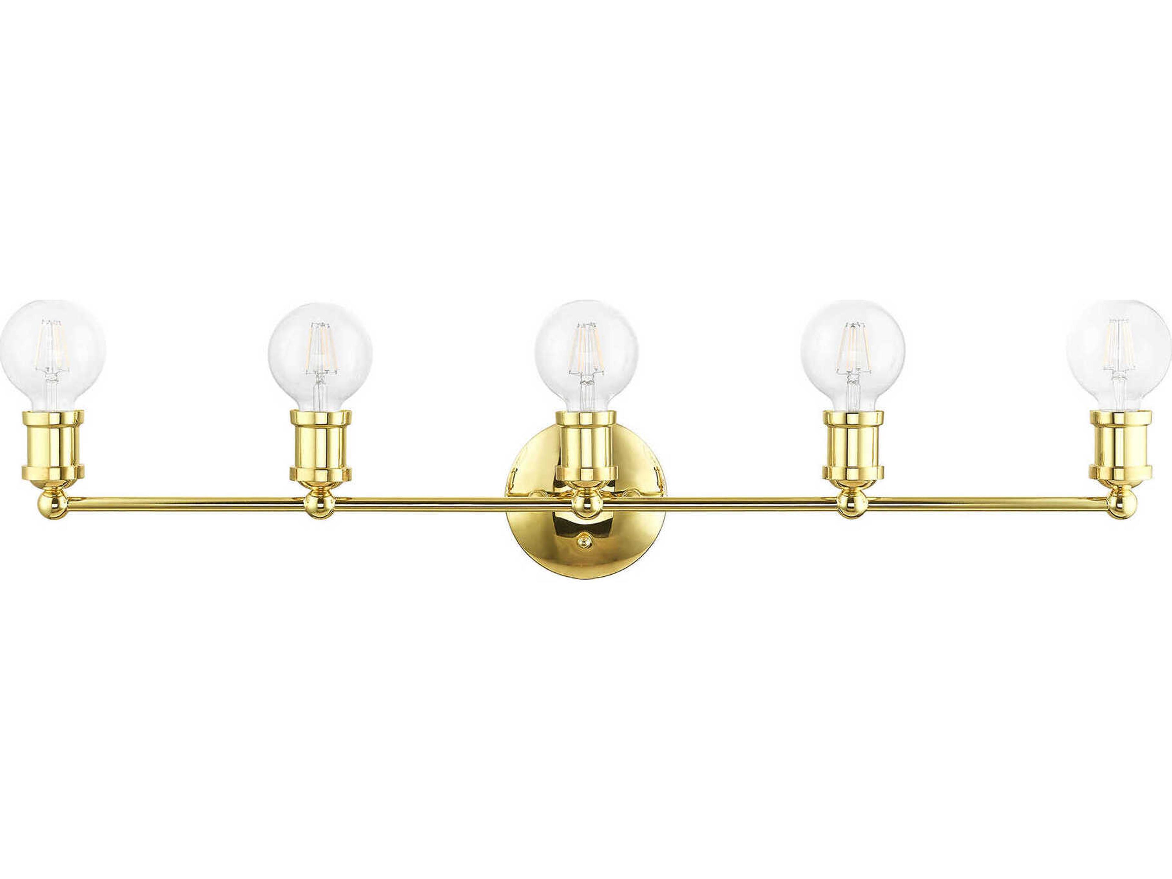 Livex Lighting Lansdale 5-Light Polished Brass Vanity Light