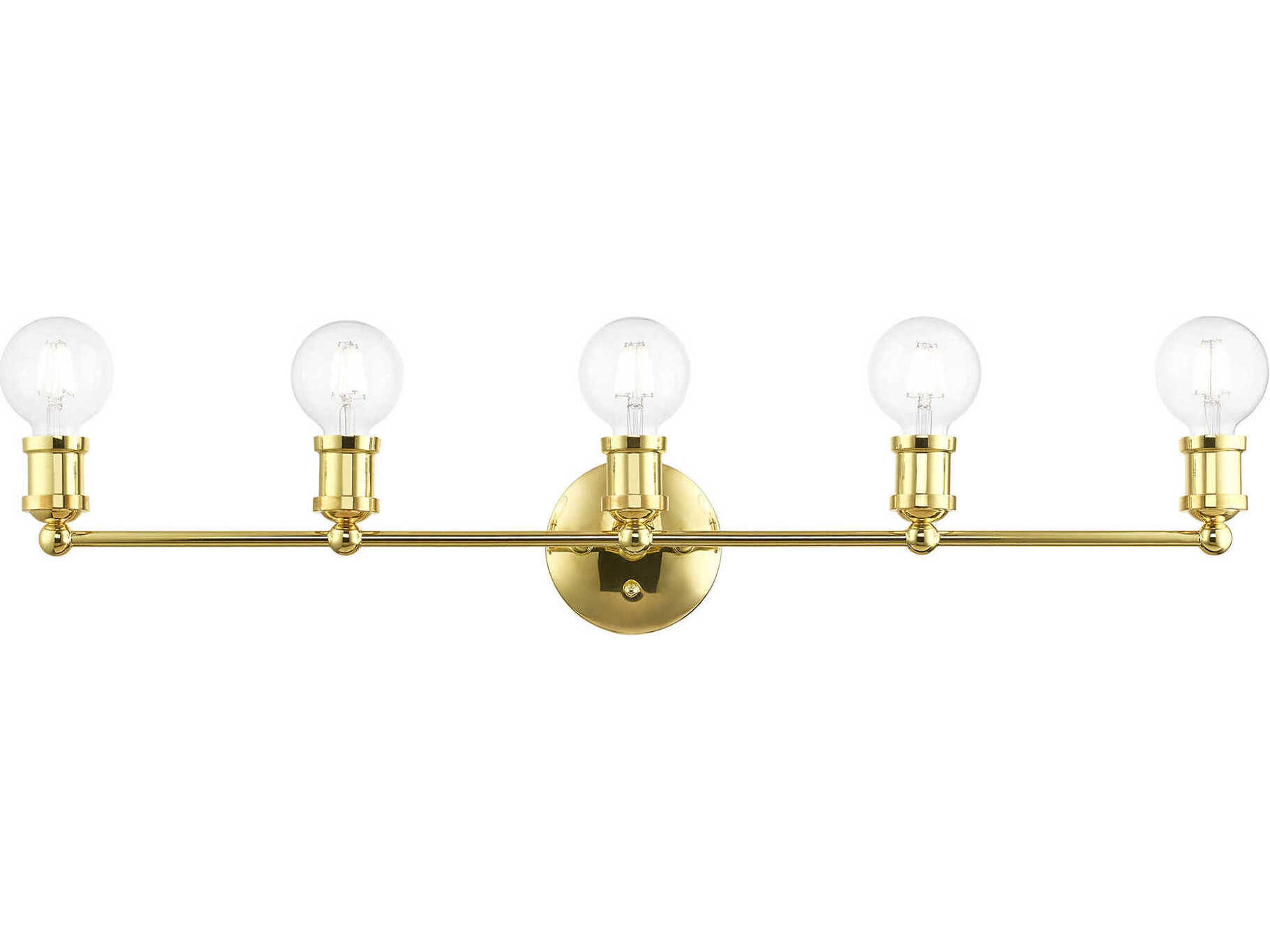 Livex Lighting Lansdale 5-Light Polished Brass Vanity Light