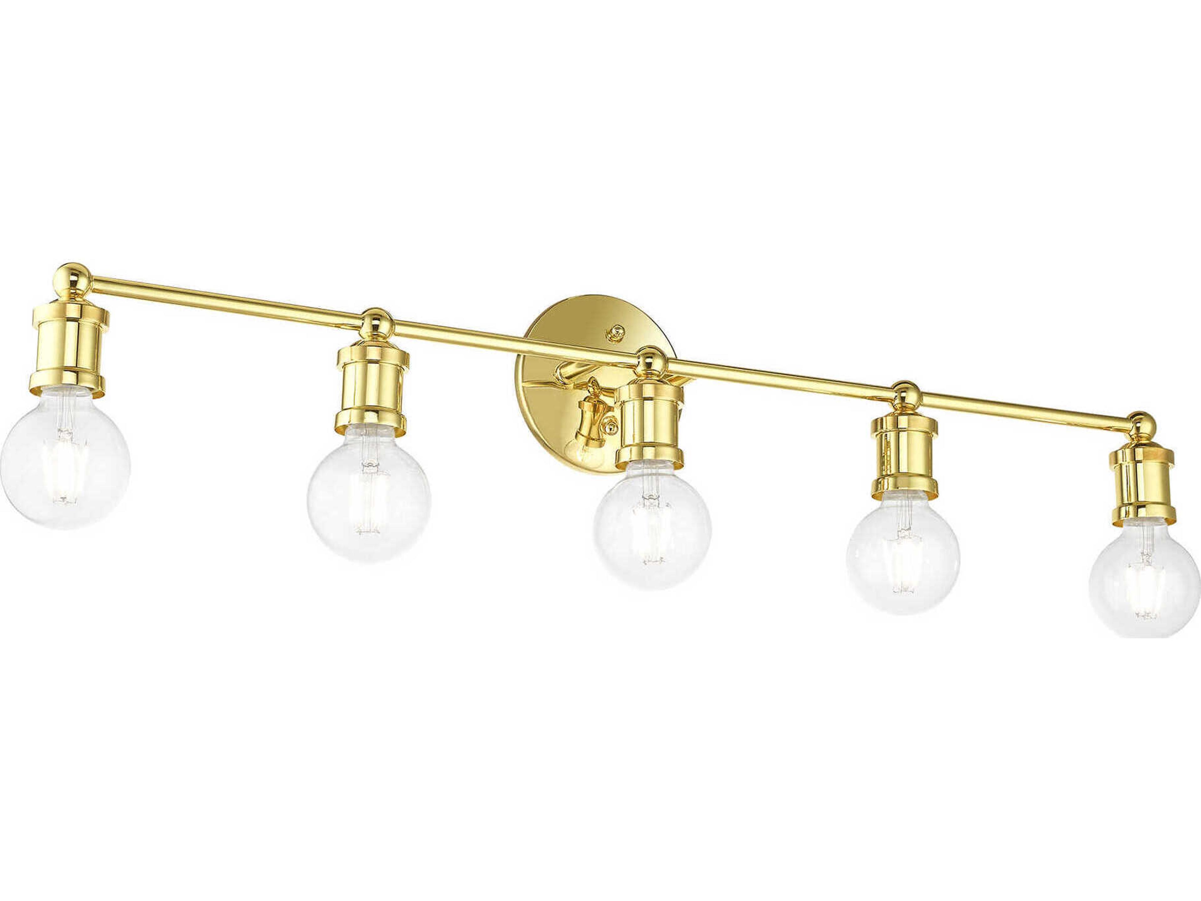 Livex Lighting Lansdale 5-Light Polished Brass Vanity Light