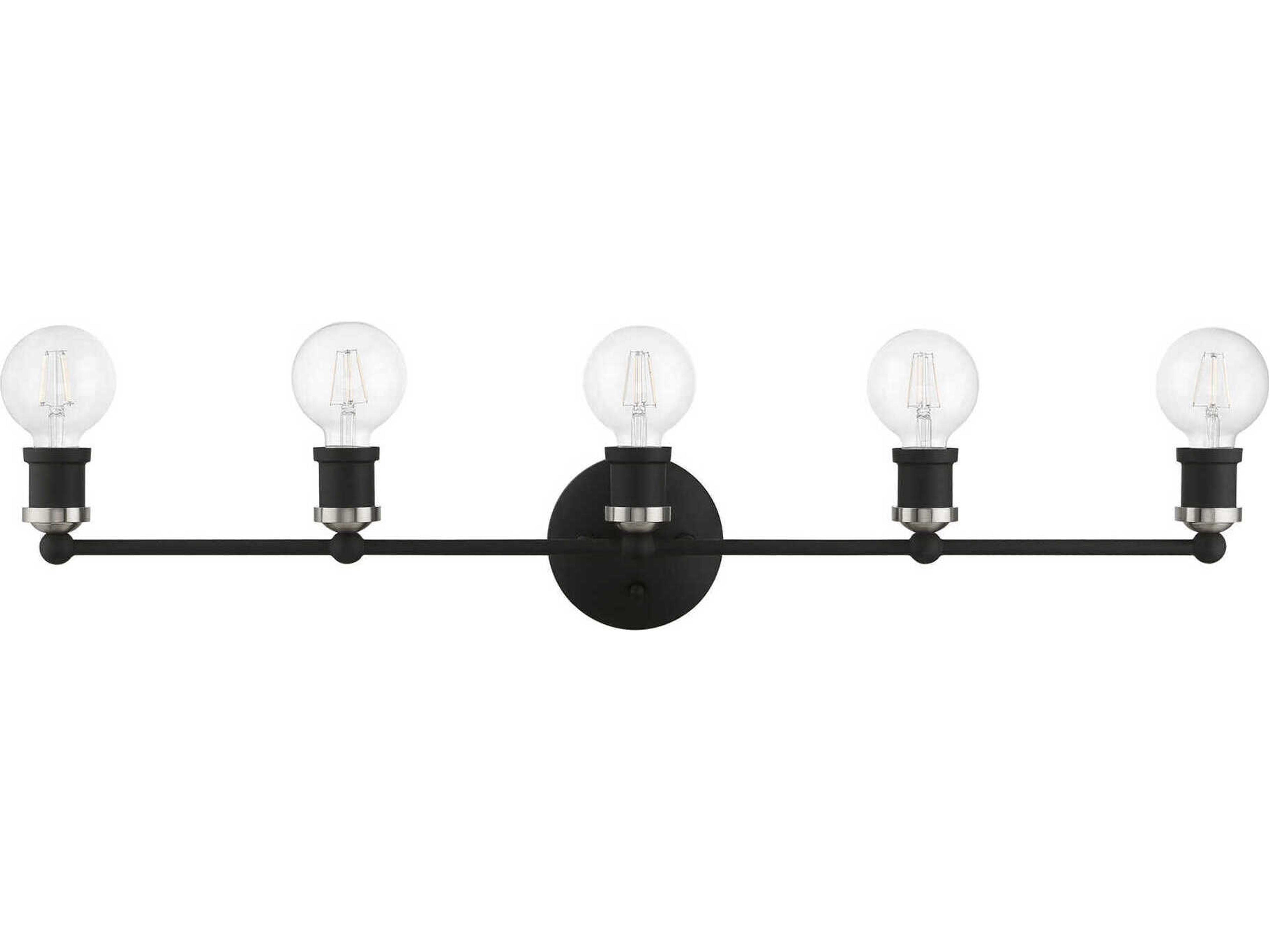 Livex Lighting Lansdale 5-Light Black Brushed Nickel Vanity Light
