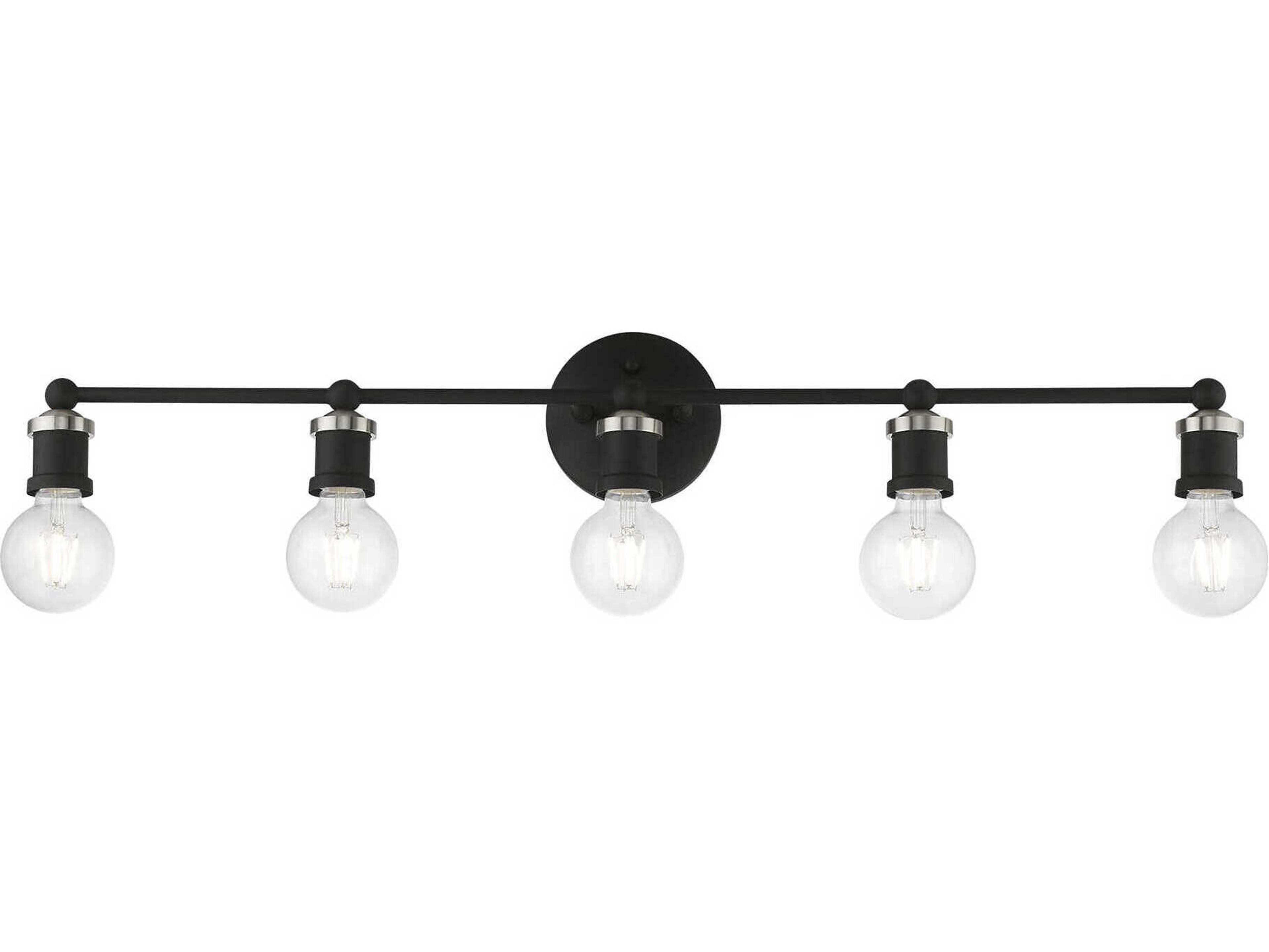 Livex Lighting Lansdale 5-Light Black Brushed Nickel Vanity Light