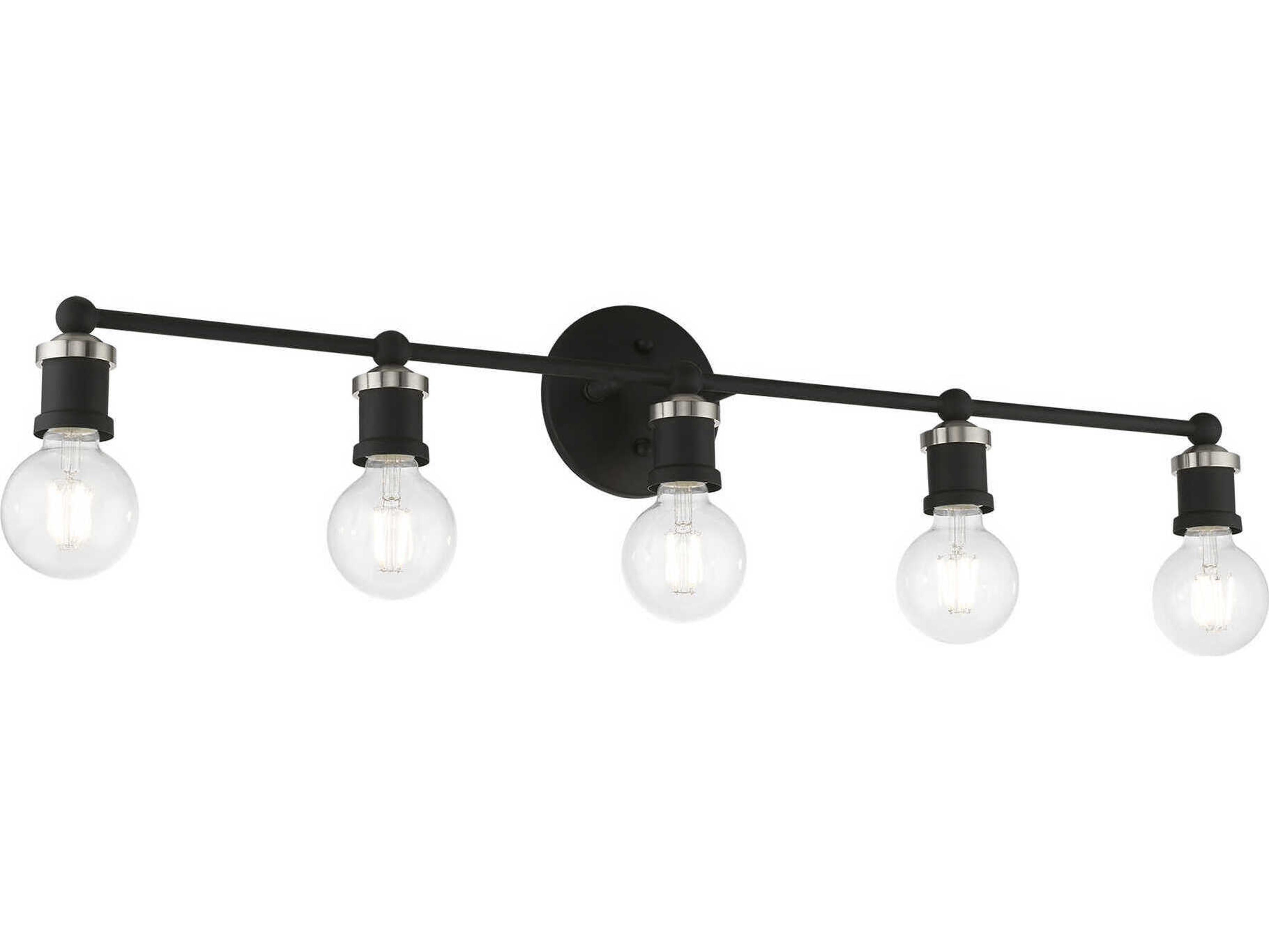 Livex Lighting Lansdale 5-Light Black Brushed Nickel Vanity Light