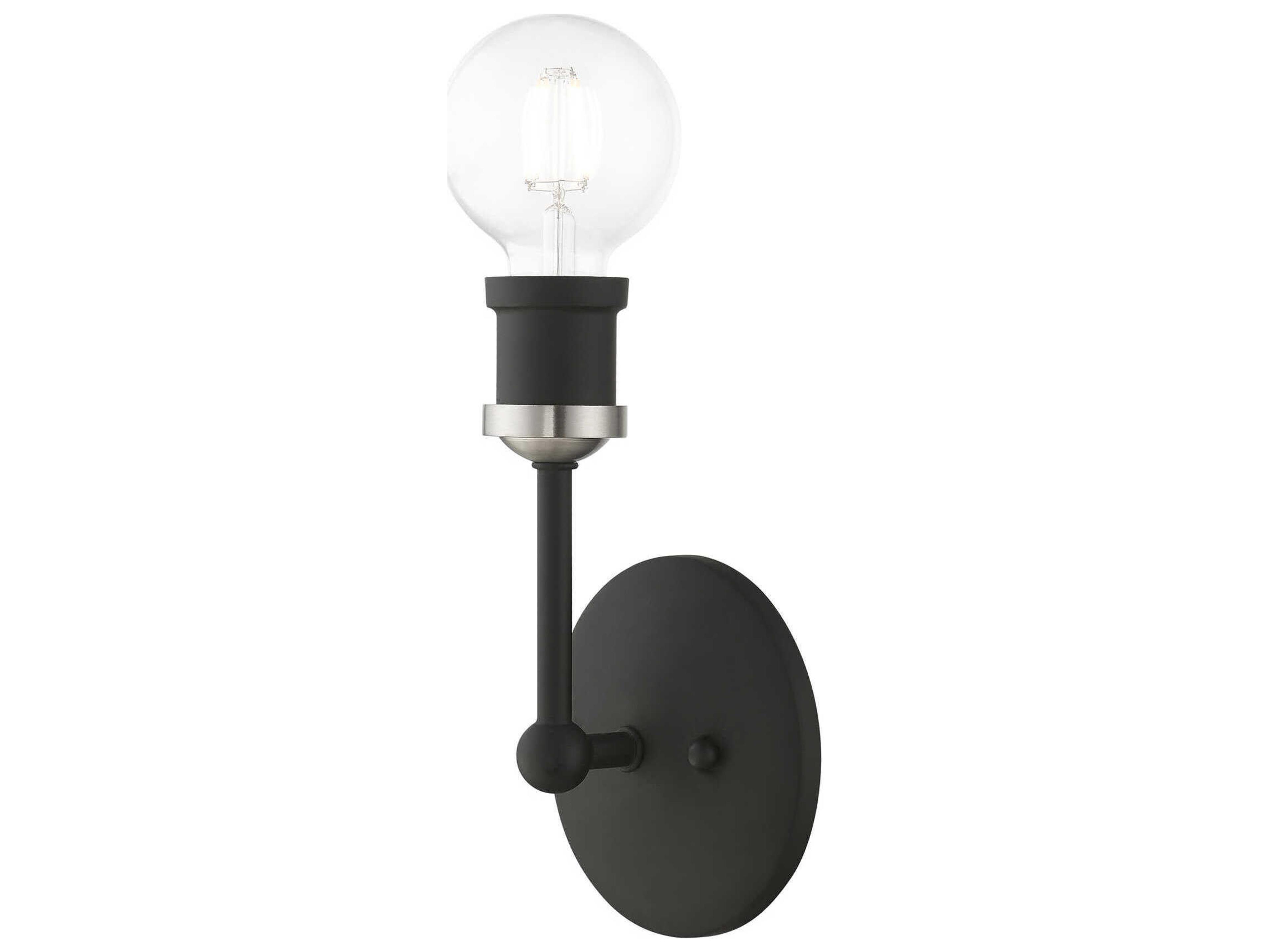 Lansdale 1-Light Black Brushed Nickel Wall Sconce