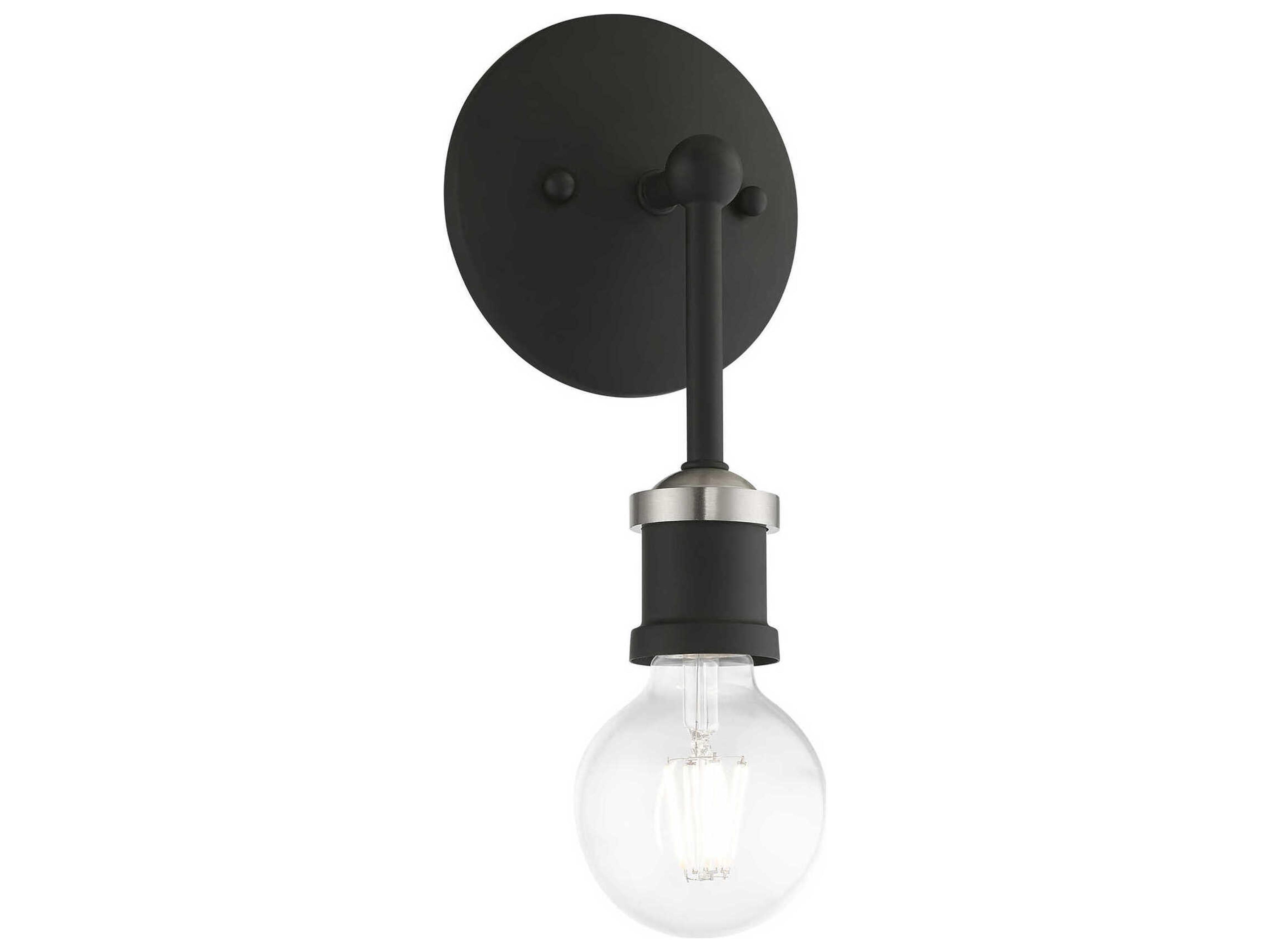 Livex Lighting Lansdale 1-Light Black Brushed Nickel Wall Sconce