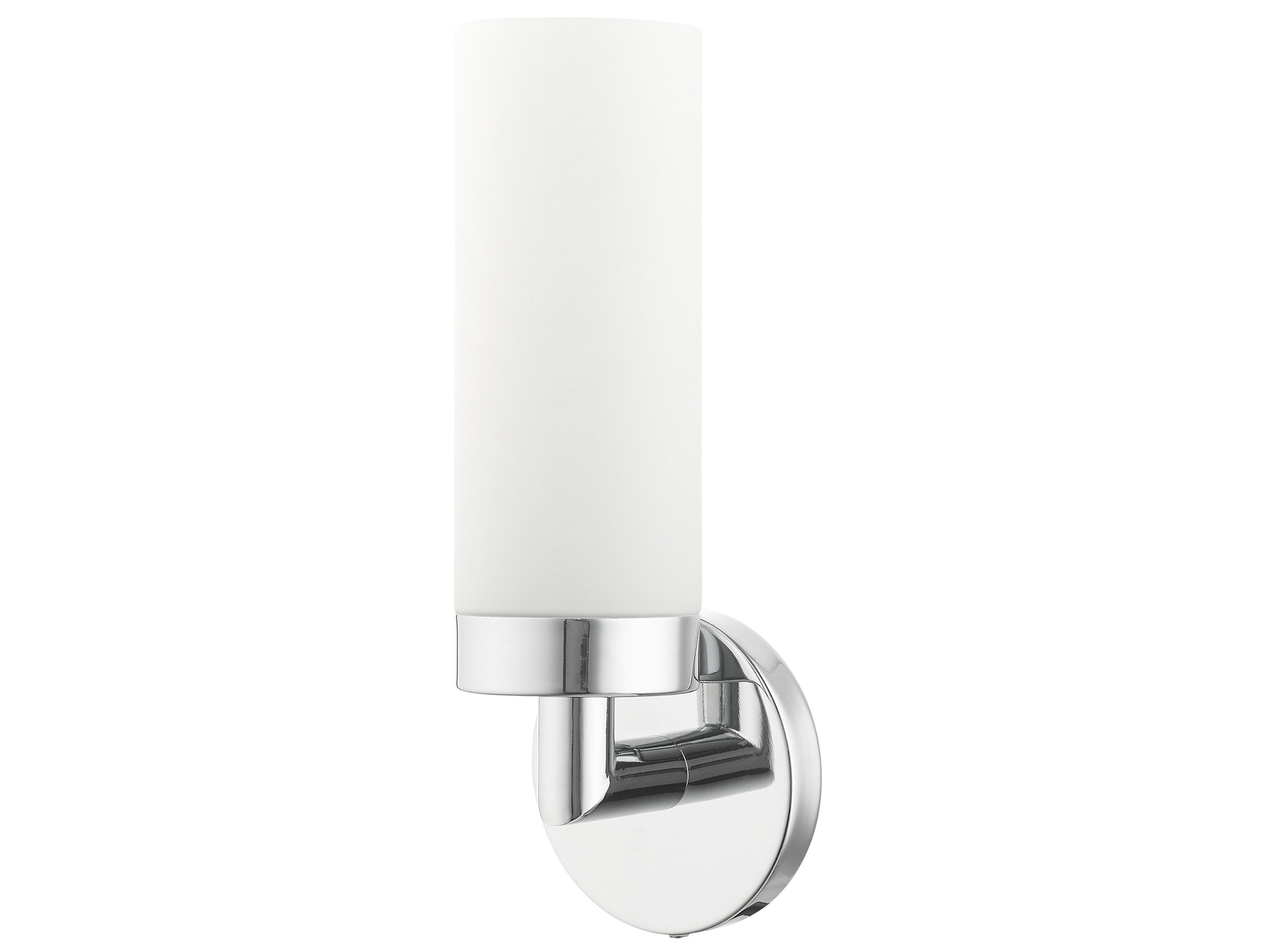 Livex Lighting Aero 1-Light Polished Chrome White Glass Wall Sconce