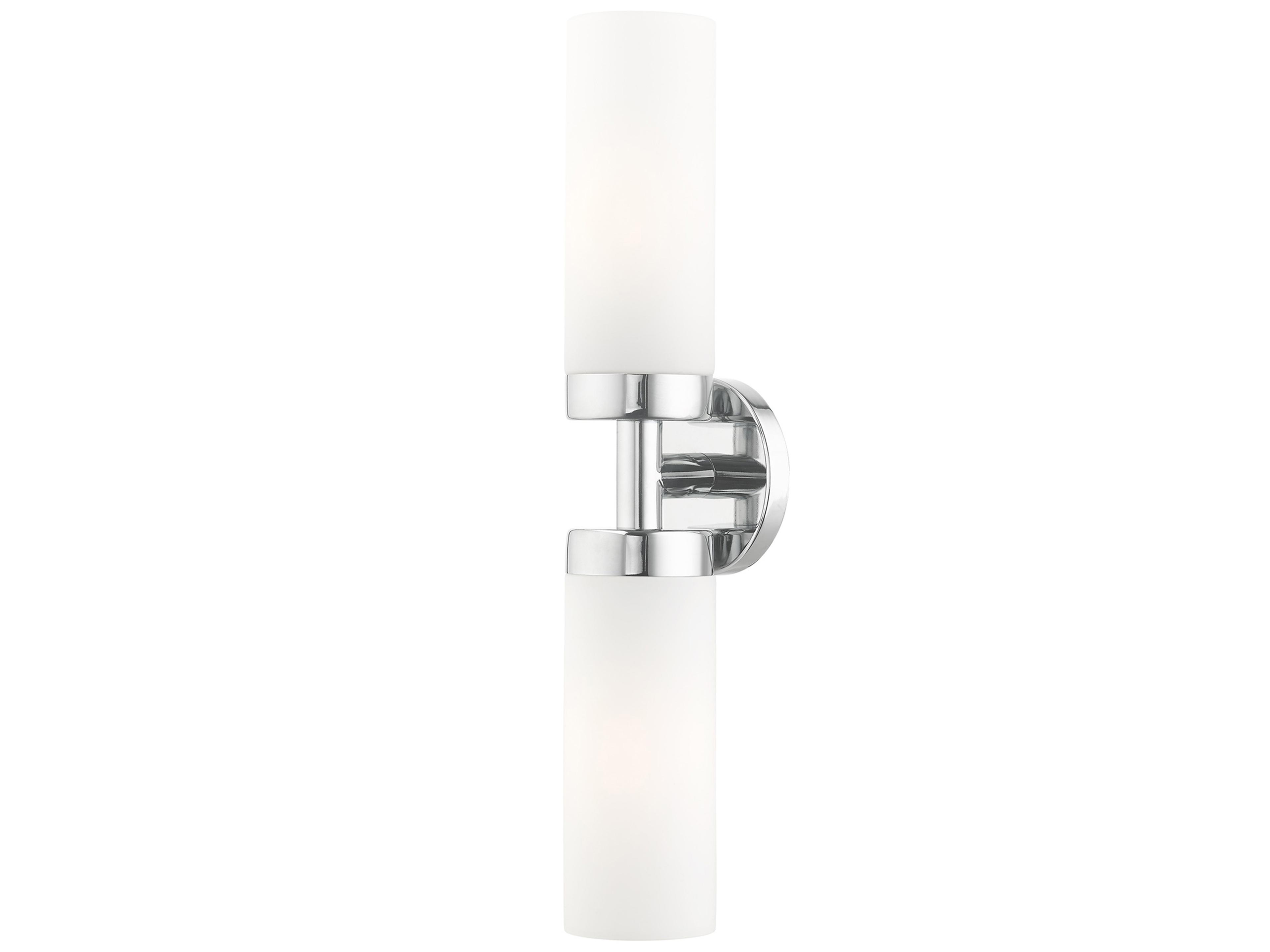 Aero 2-Light Polished Chrome White Glass Wall Sconce