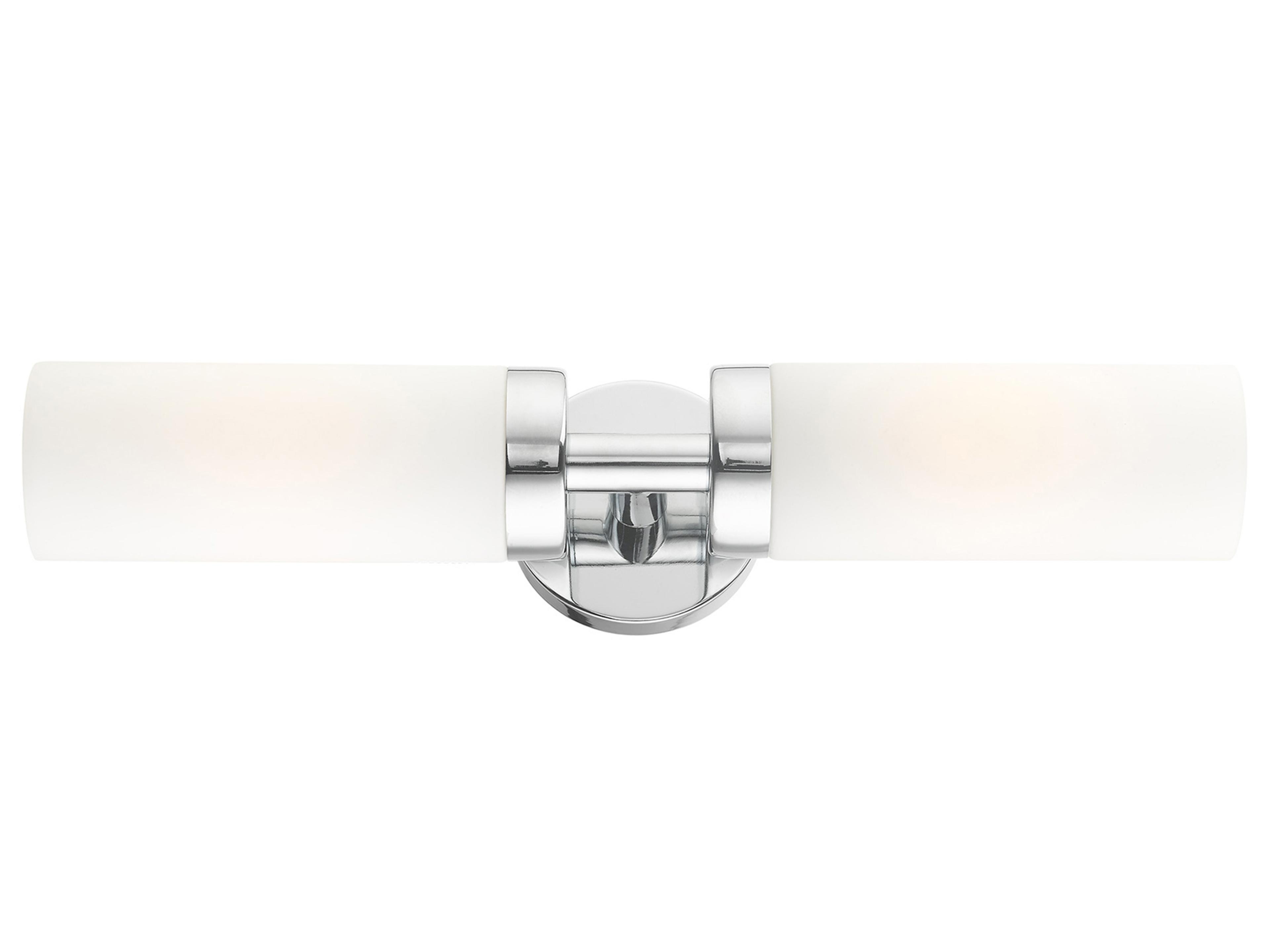 Livex Lighting Aero 2-Light Polished Chrome White Glass Wall Sconce