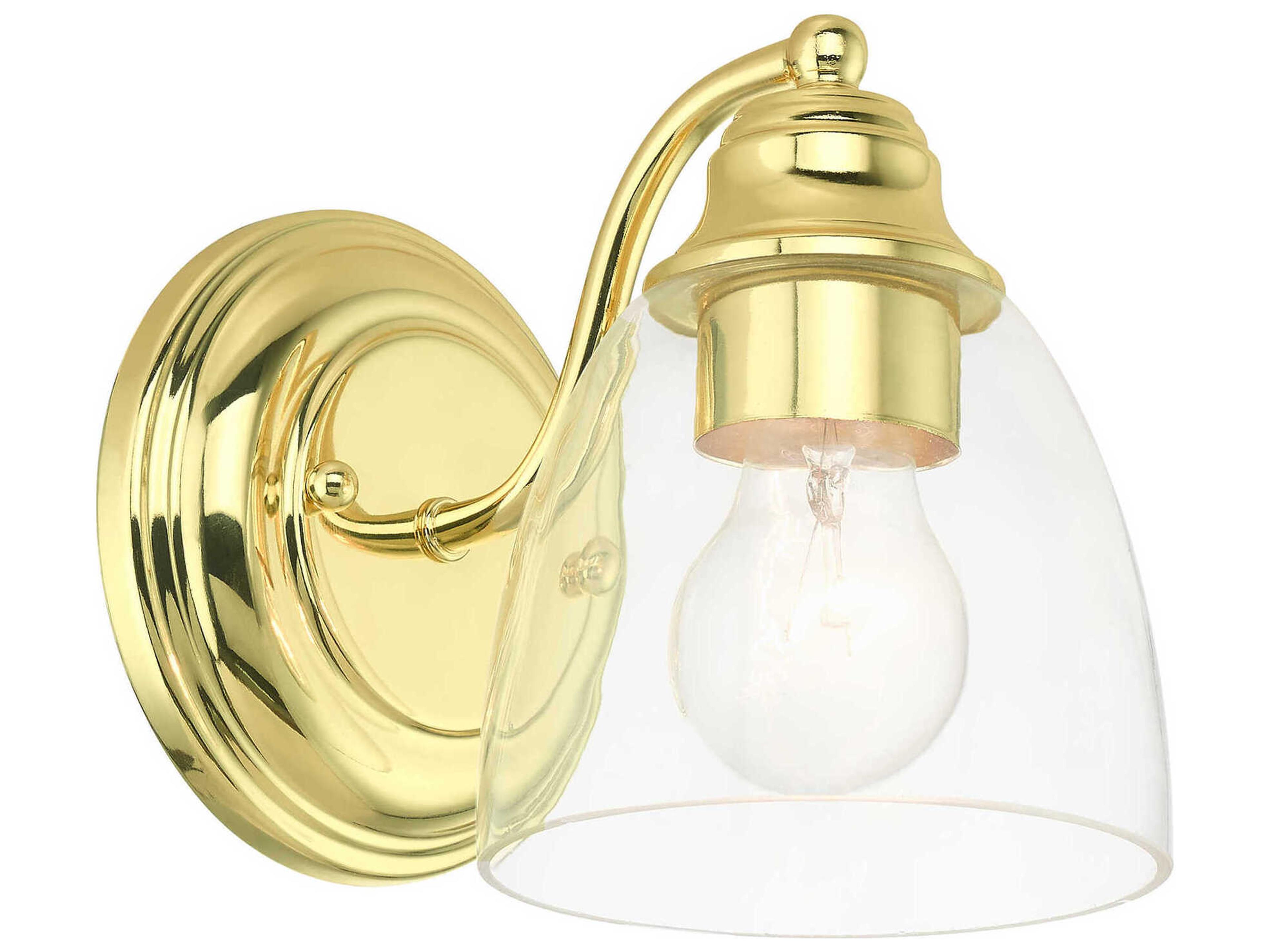 Livex Lighting Montgomery 1-Light Polished Brass Glass Wall Sconce