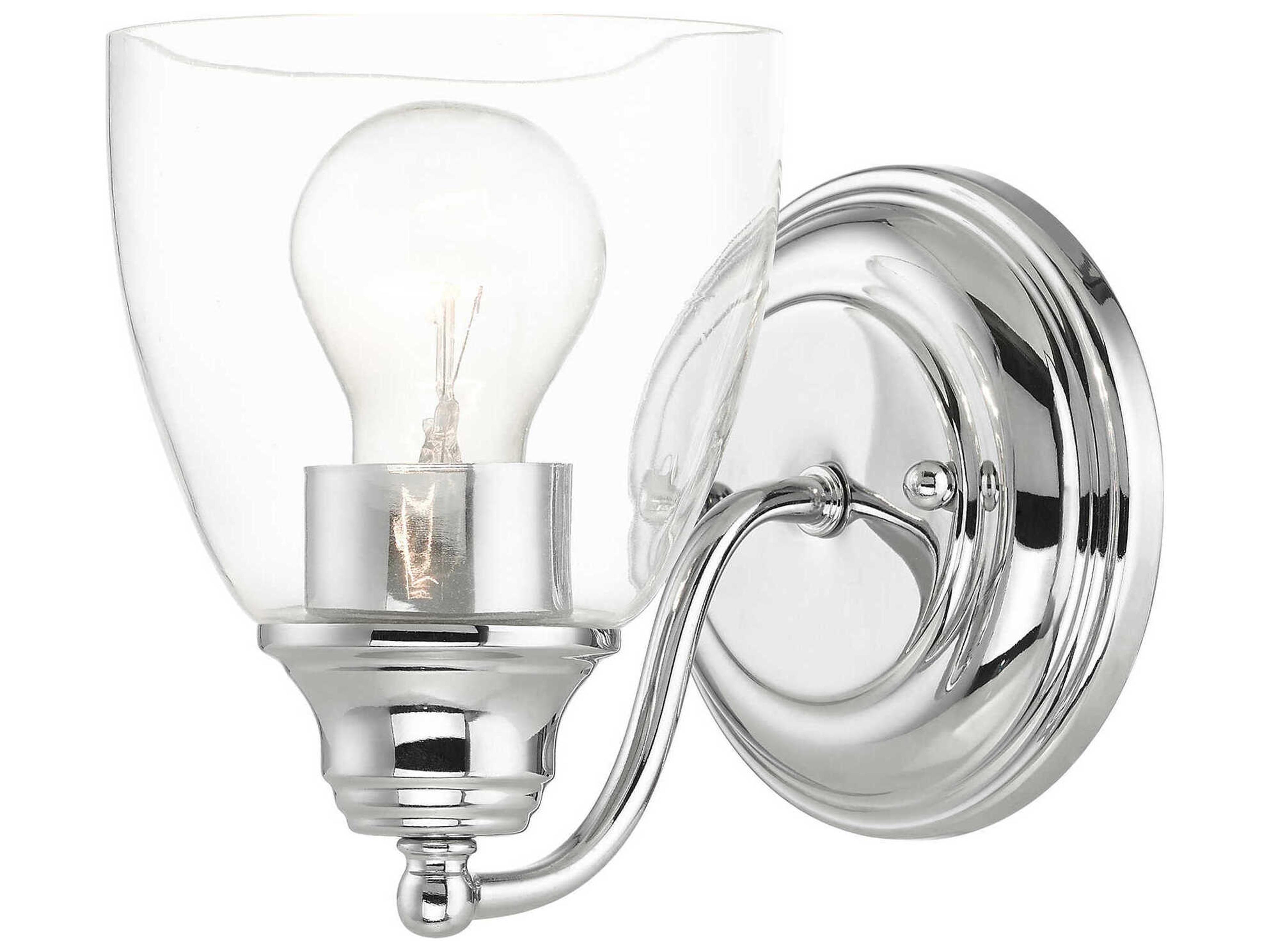 Montgomery 1-Light Polished Chrome Glass Wall Sconce