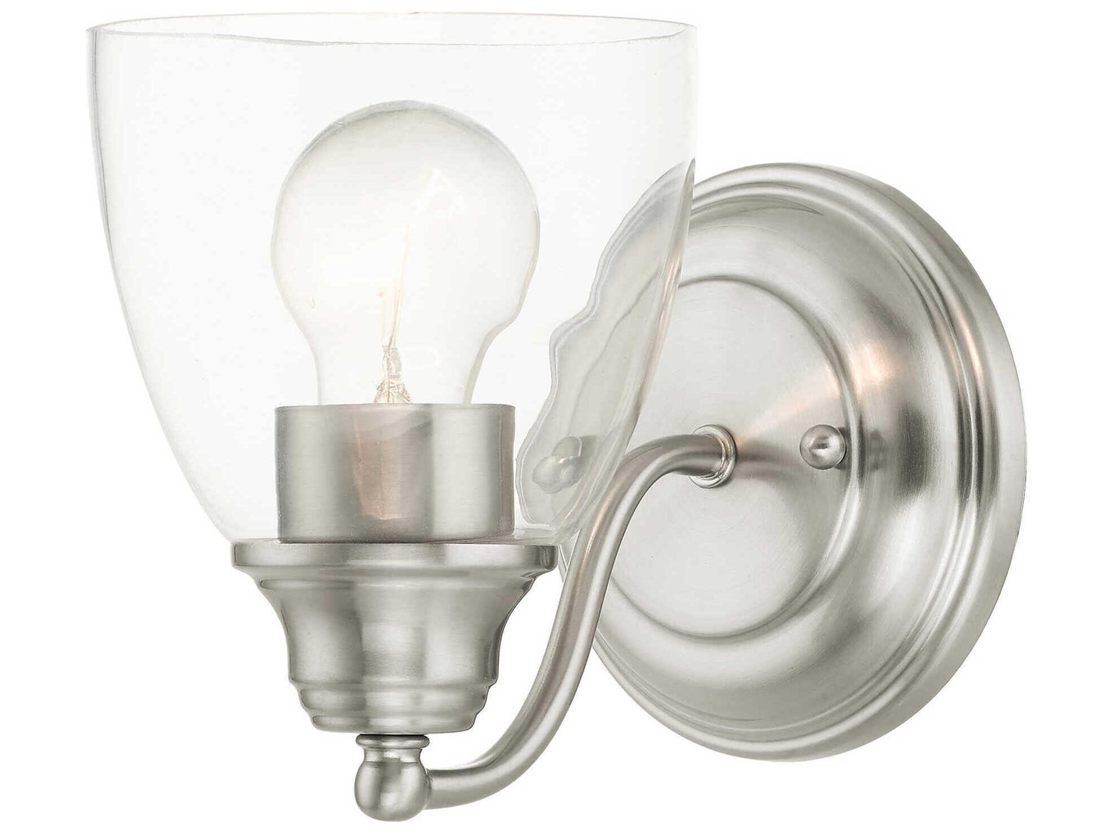 Montgomery 1-Light Brushed Nickel Glass Wall Sconce