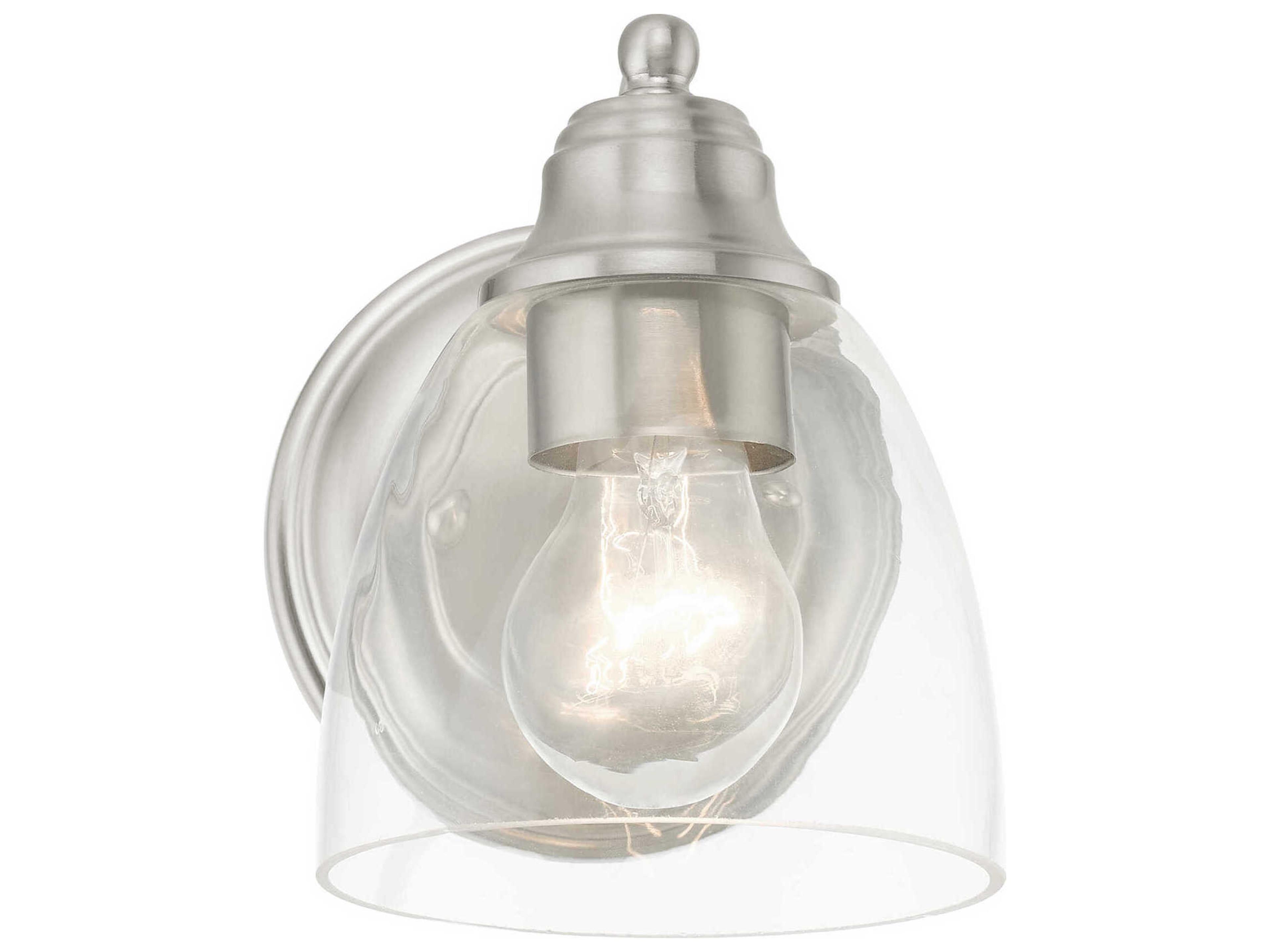 Livex Lighting Montgomery 1-Light Brushed Nickel Glass Wall Sconce