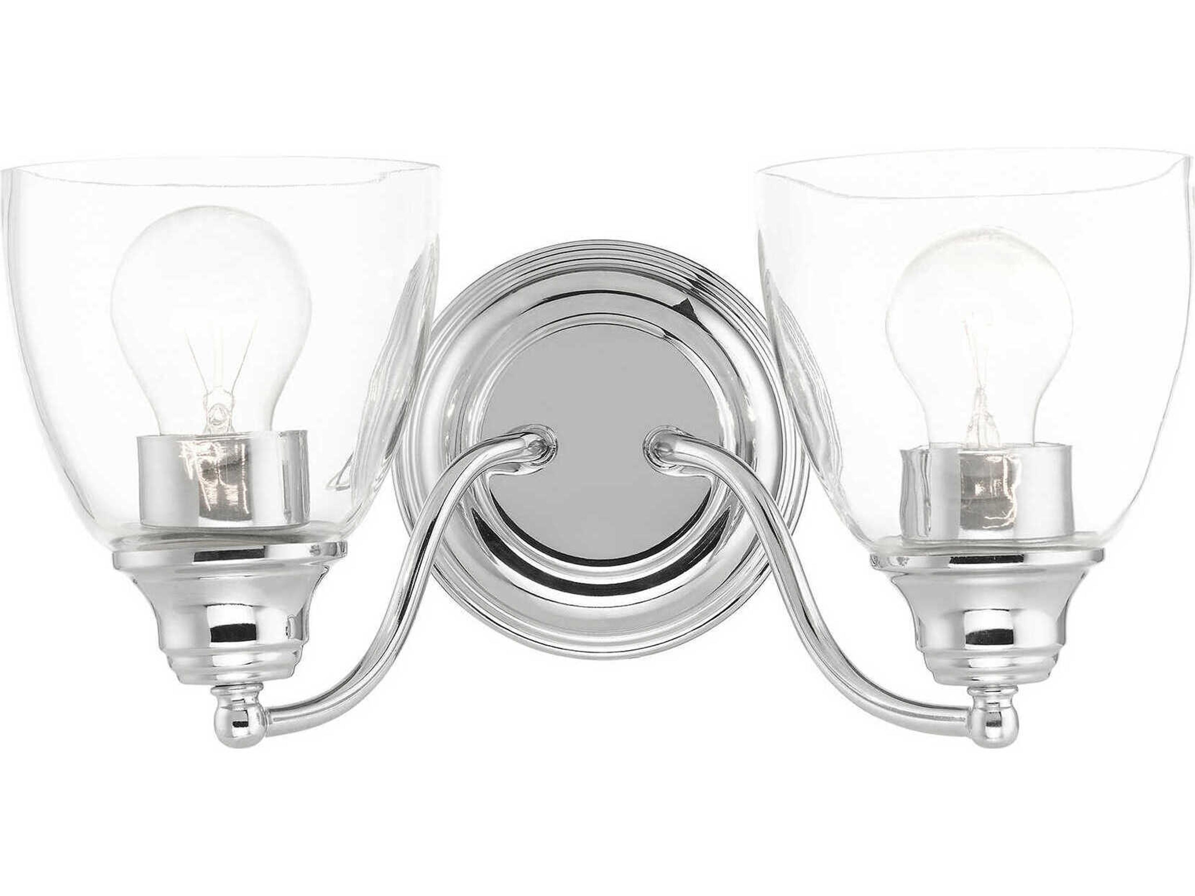 Montgomery 2-Light Polished Chrome Glass Vanity Light