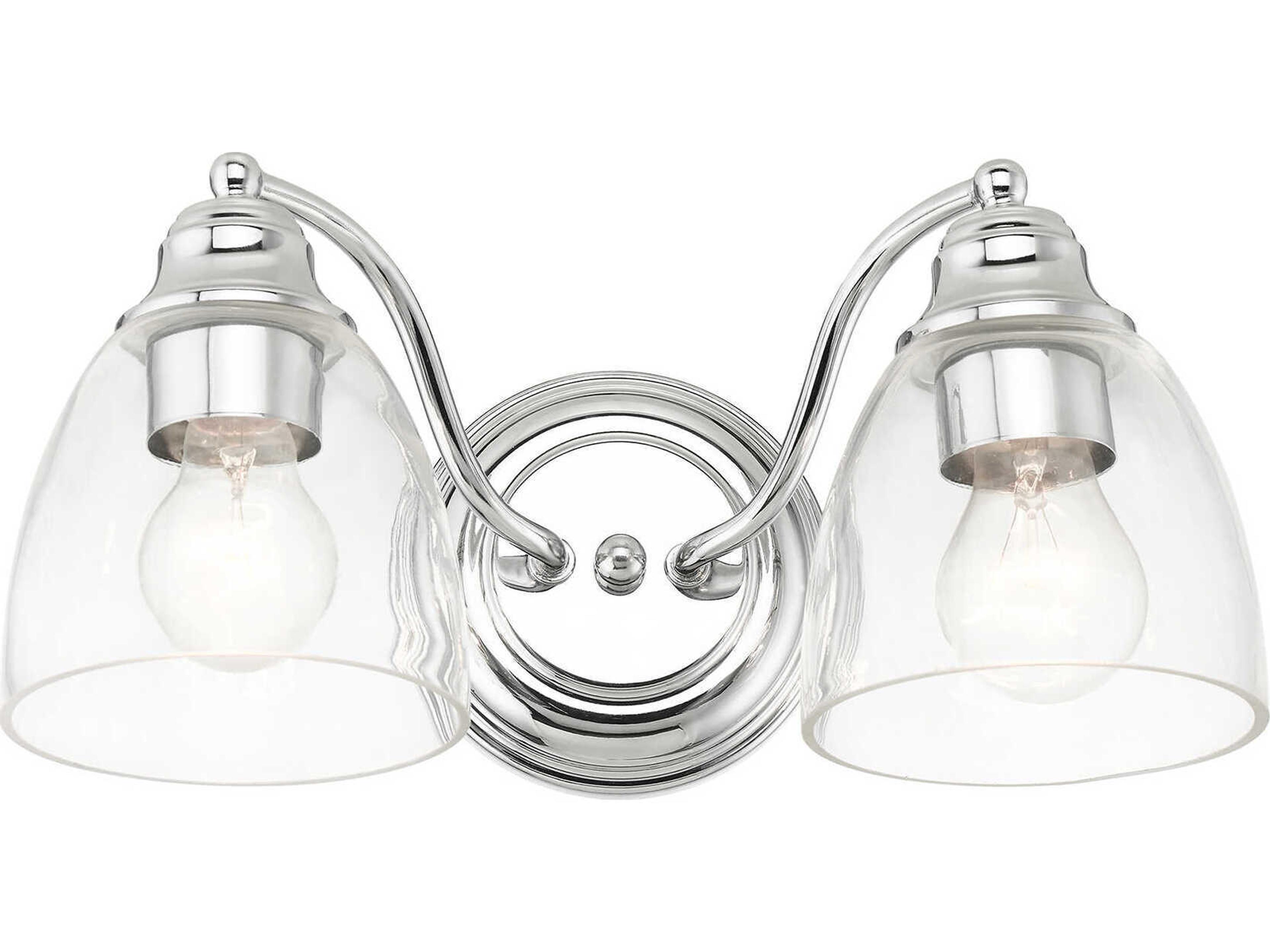 Livex Lighting Montgomery 2-Light Polished Chrome Glass Vanity Light