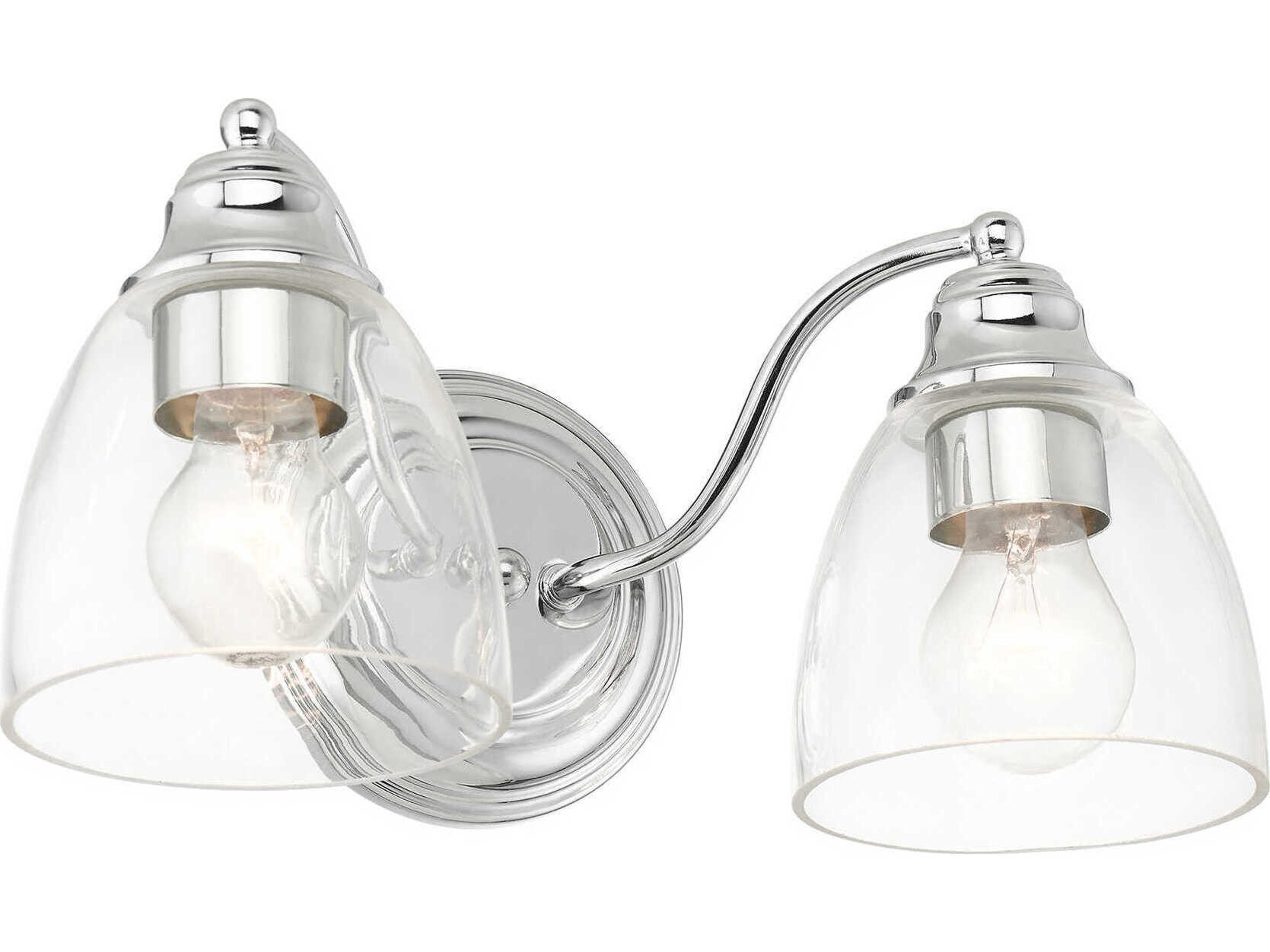 Livex Lighting Montgomery 2-Light Polished Chrome Glass Vanity Light