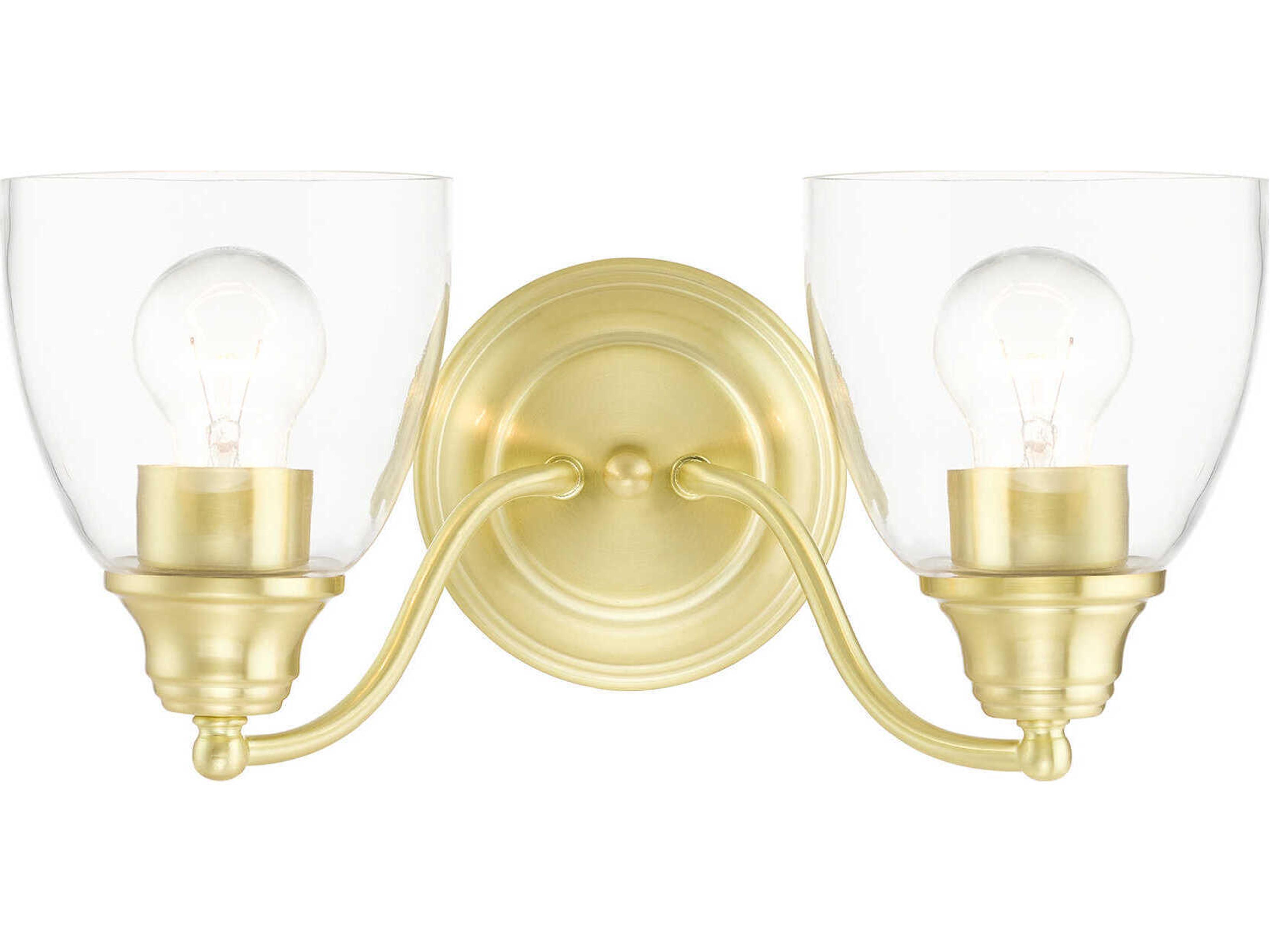 Montgomery 2-Light Satin Brass Glass Vanity Light