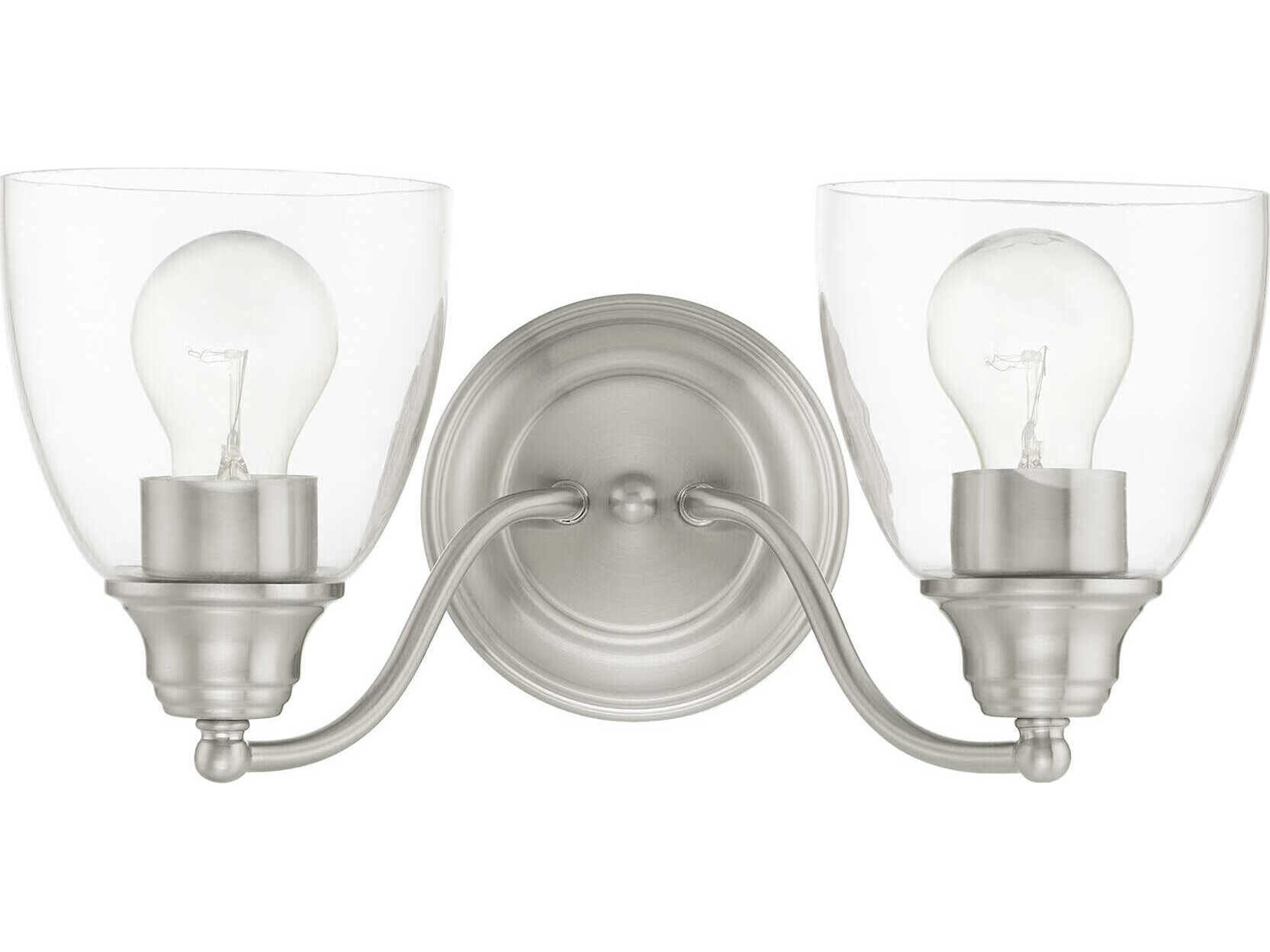 Livex Lighting Montgomery 2-Light Brushed Nickel Glass Vanity Light