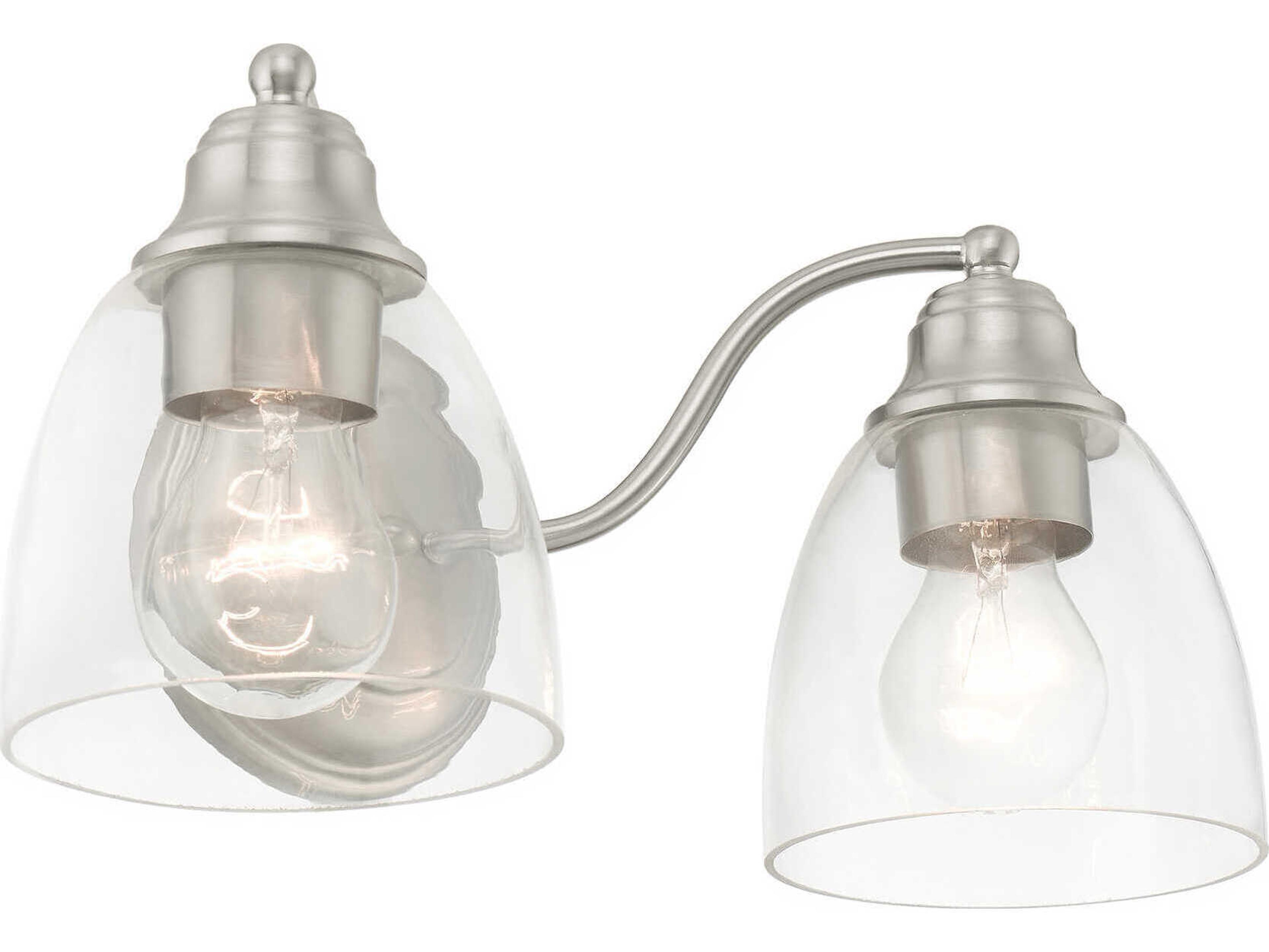 Livex Lighting Montgomery 2-Light Brushed Nickel Glass Vanity Light