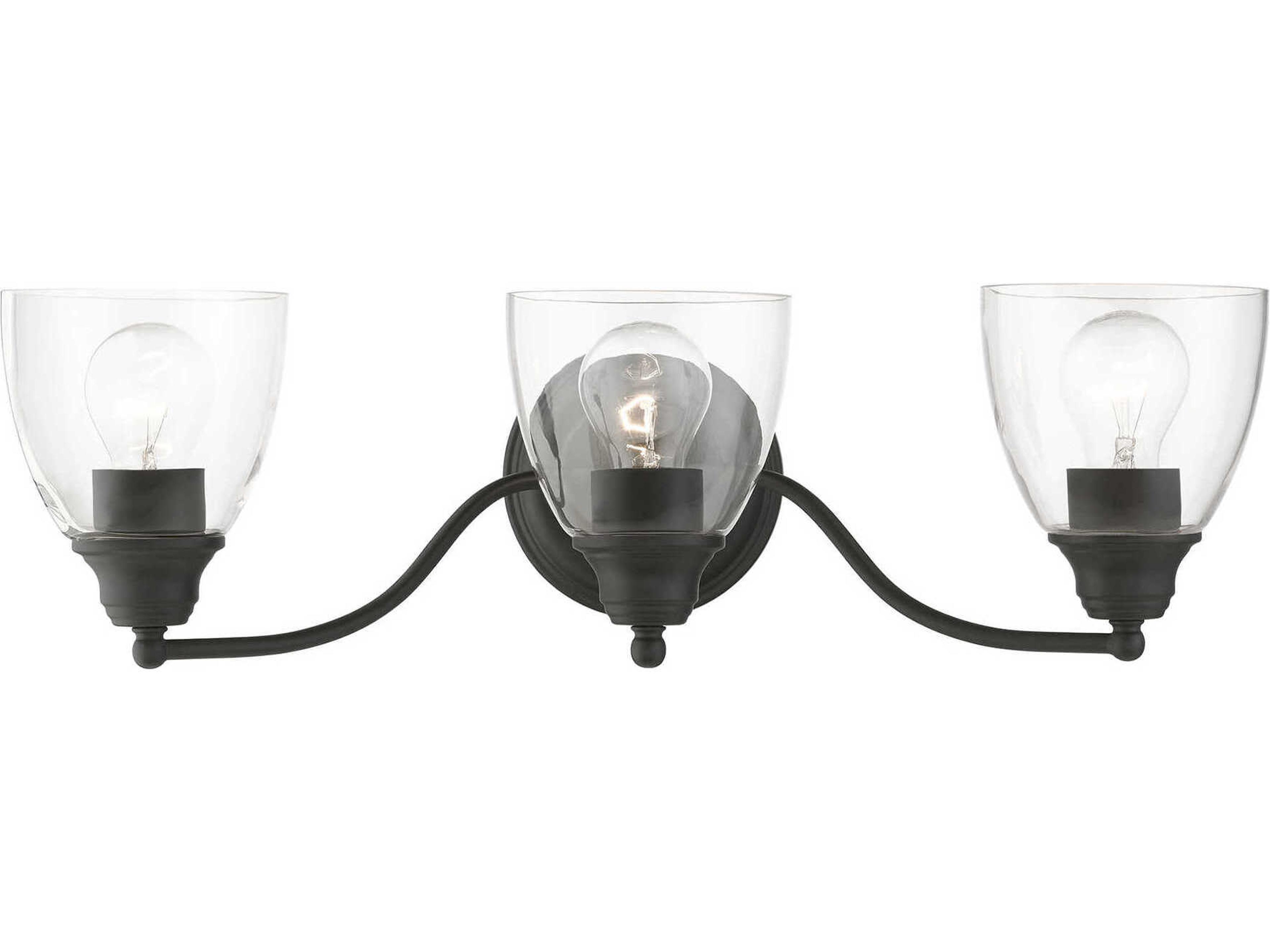 Montgomery 3-Light Black Glass Vanity Light