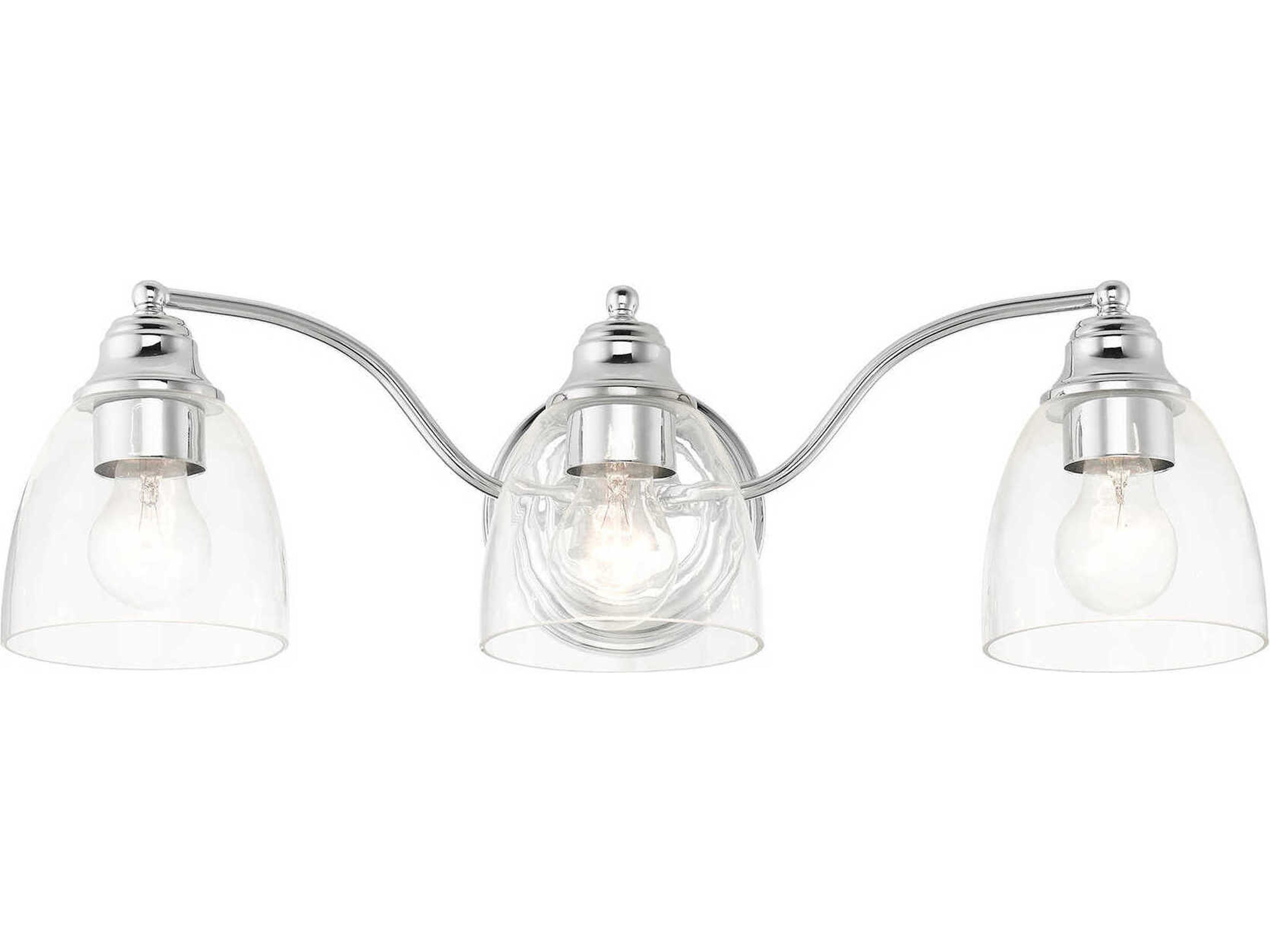 Livex Lighting Montgomery 3-Light Polished Chrome Glass Vanity Light