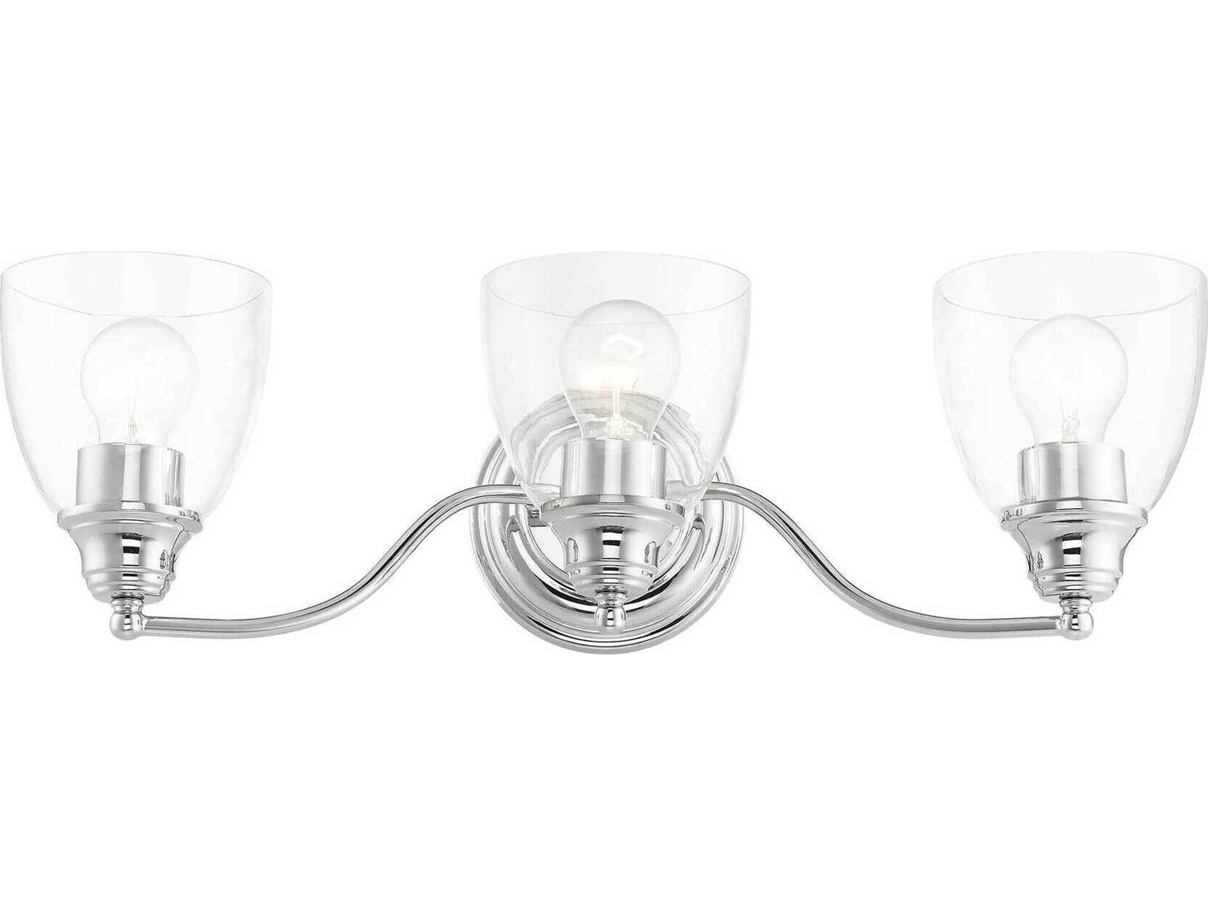 Livex Lighting Montgomery 3-Light Polished Chrome Glass Vanity Light