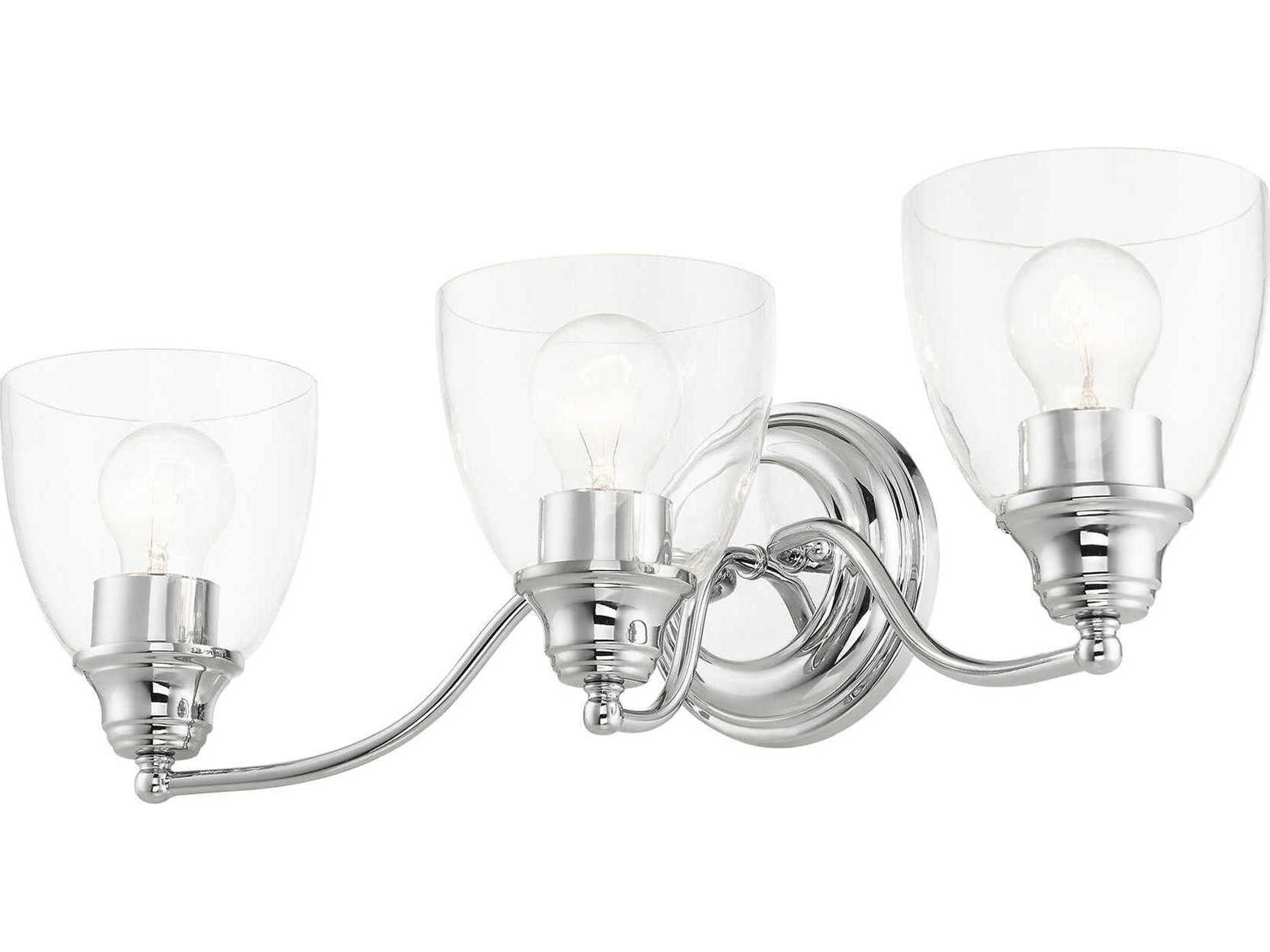 Livex Lighting Montgomery 3-Light Polished Chrome Glass Vanity Light