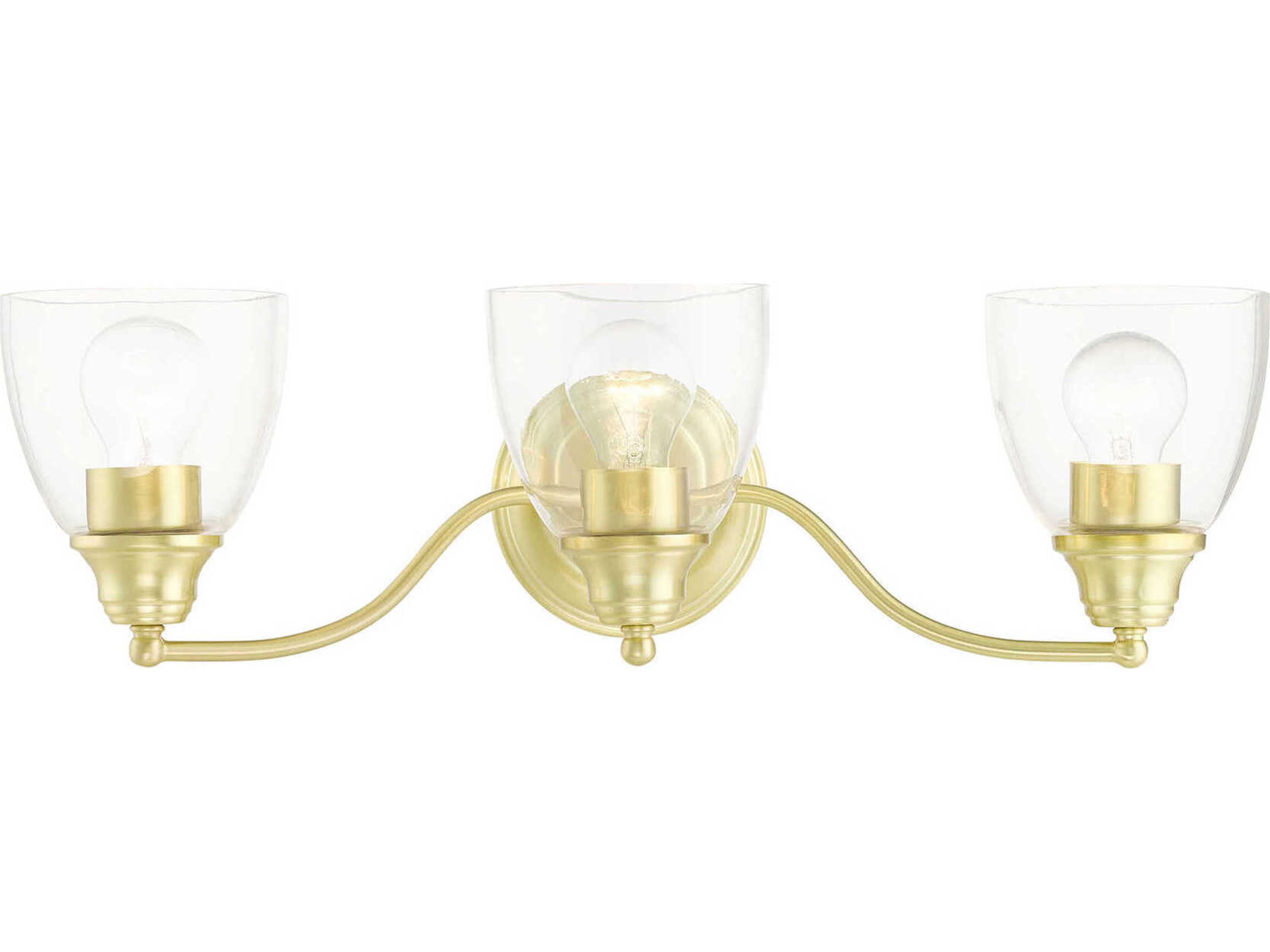 Montgomery 3-Light Satin Brass Glass Vanity Light