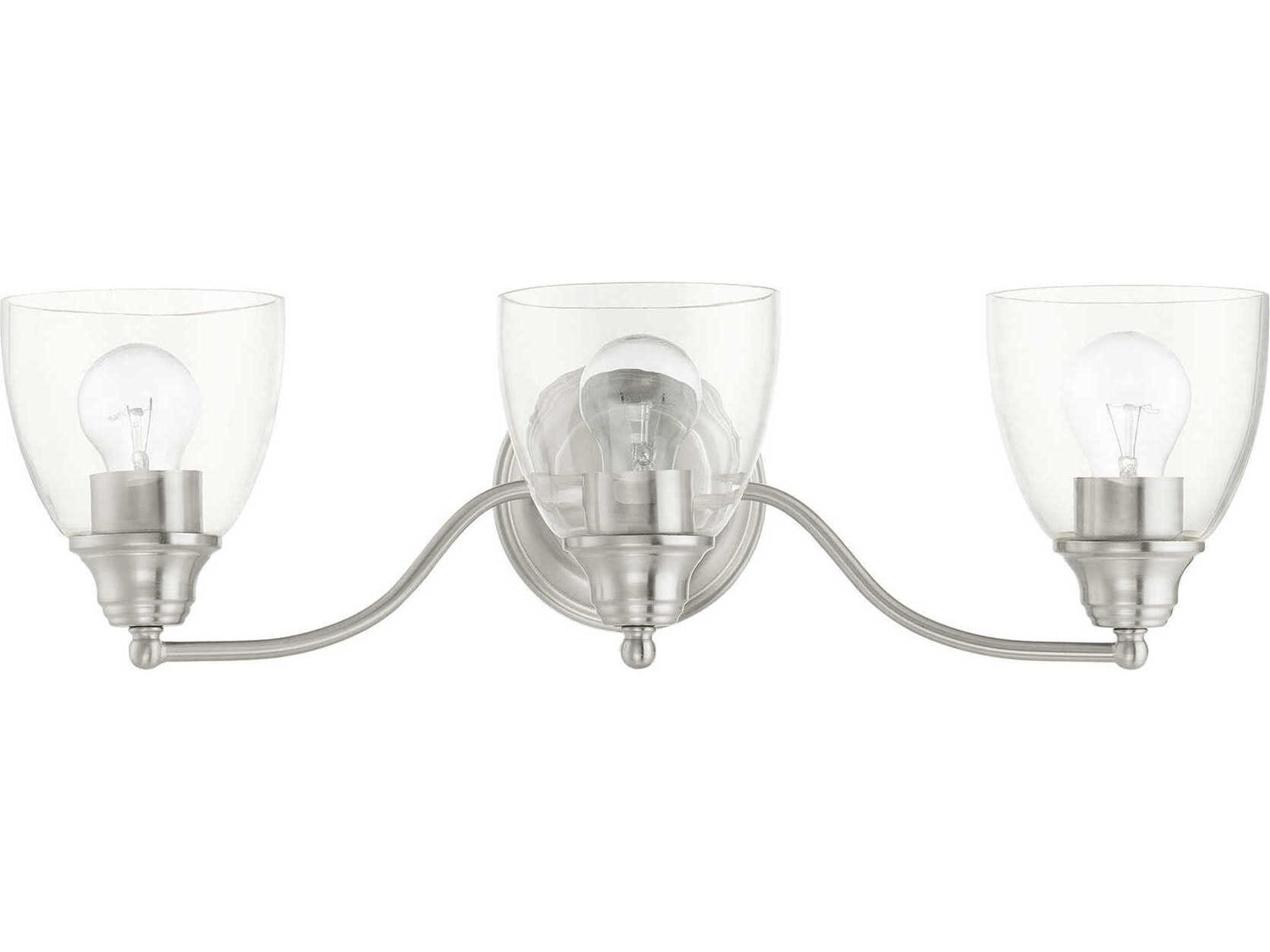 Montgomery 3-Light Brushed Nickel Glass Vanity Light