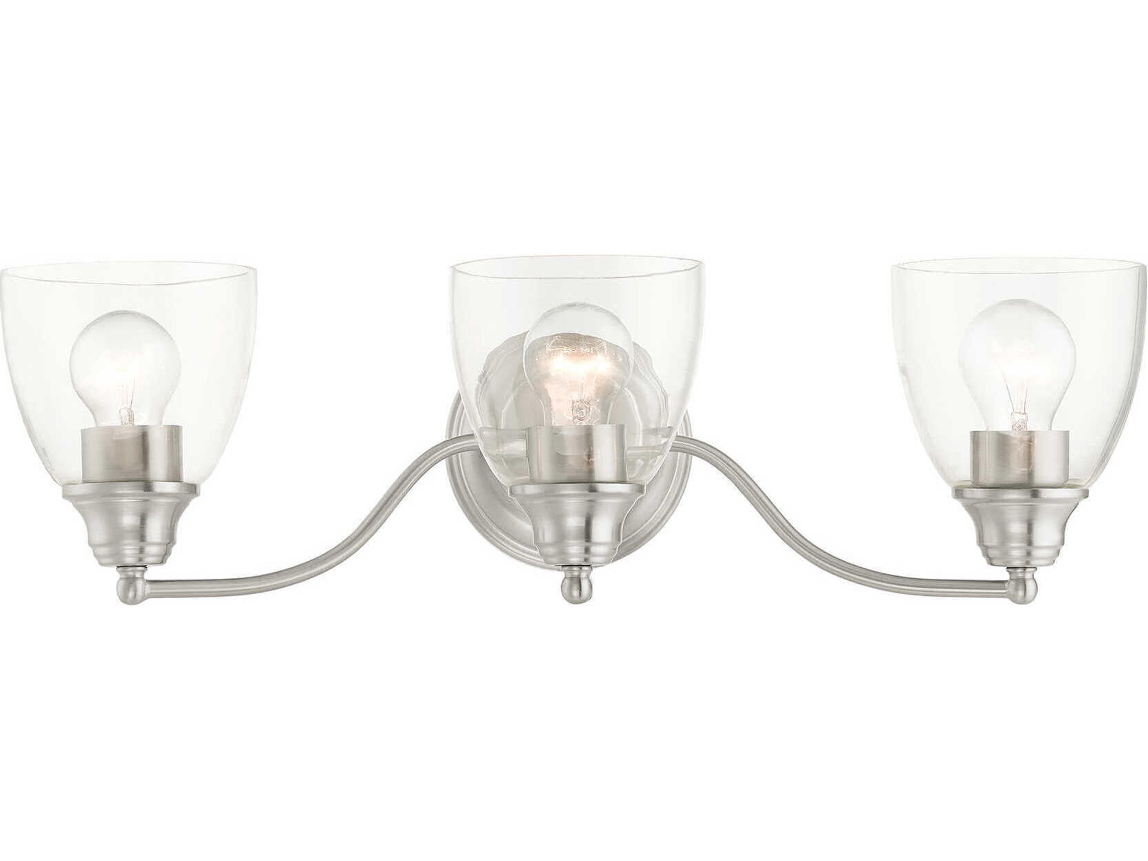 Livex Lighting Montgomery 3-Light Brushed Nickel Glass Vanity Light
