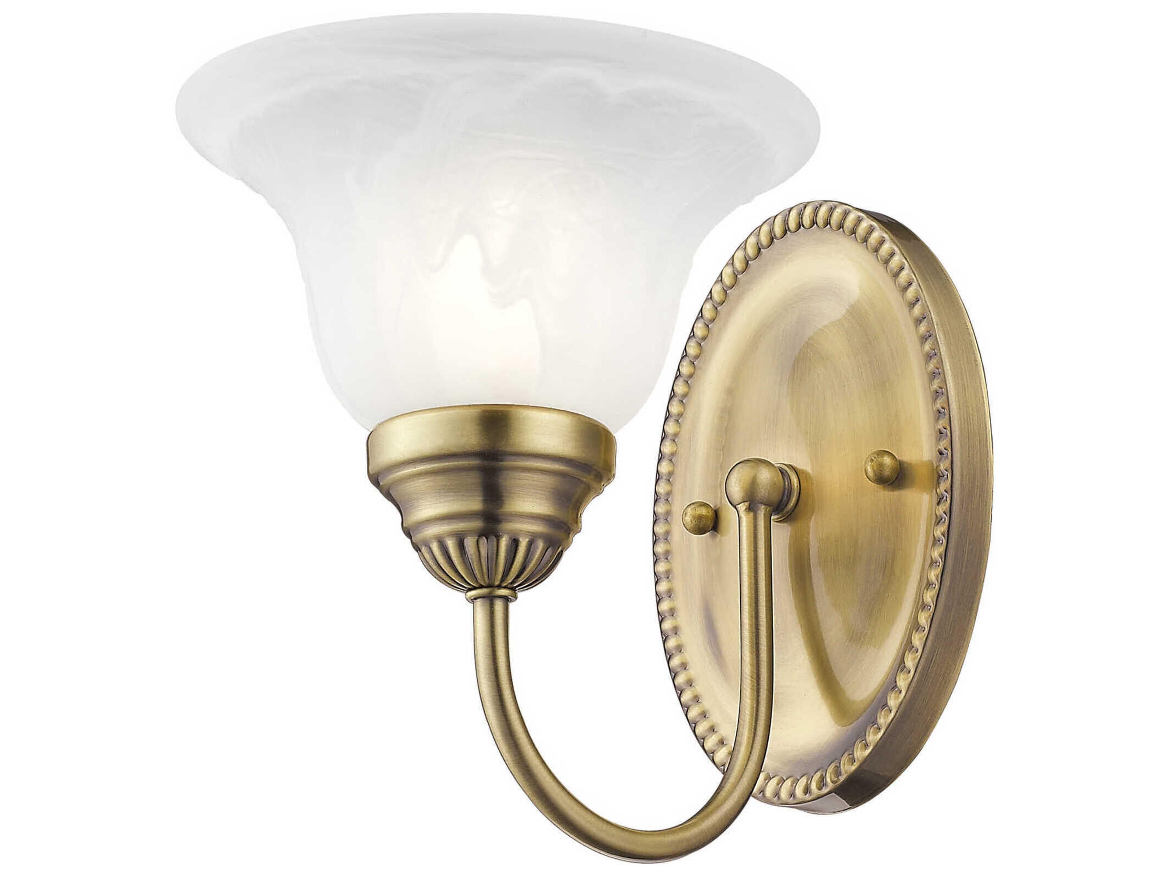 Livex Lighting Edgemont 1-Light Antique Brass Glass Wall Sconce