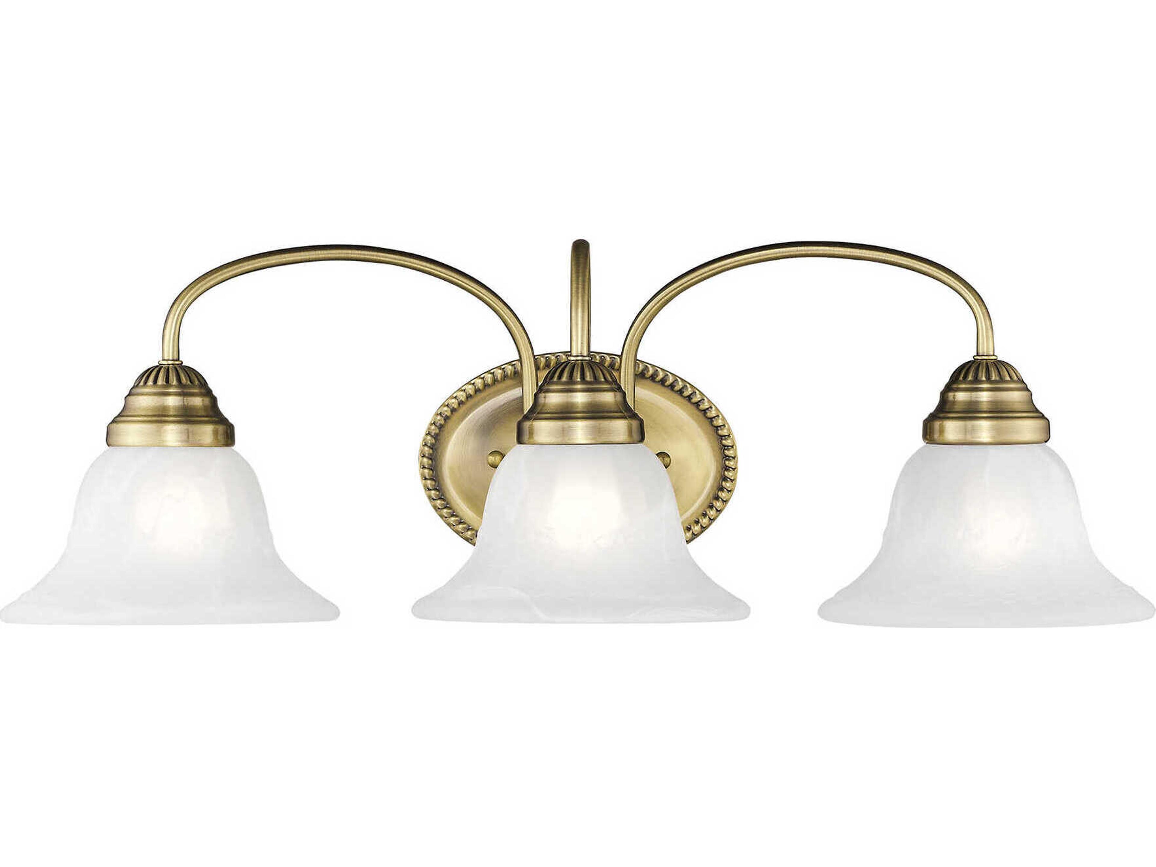 Edgemont 3-Light Antique Brass Glass Vanity Light