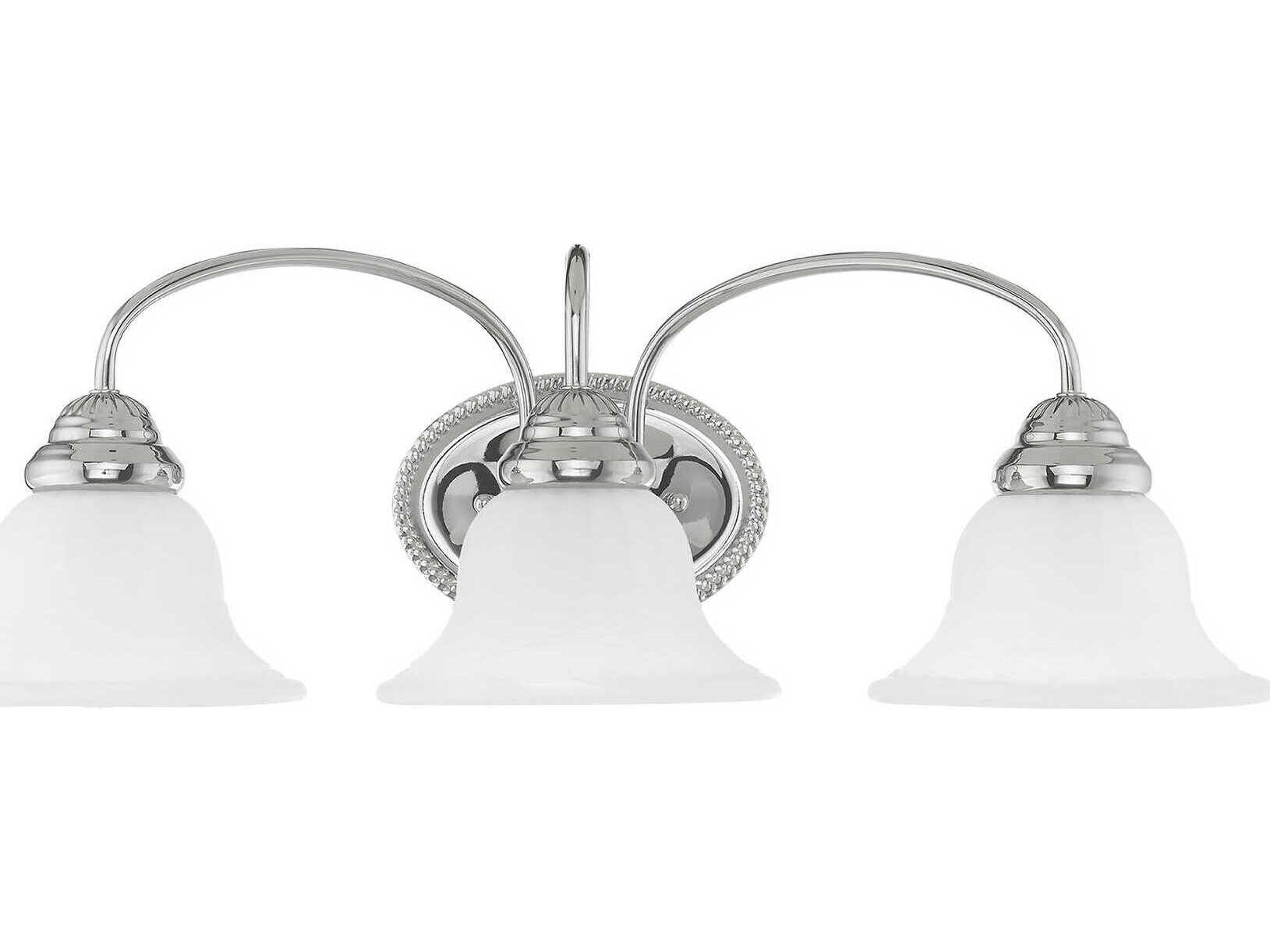 Livex Lighting Edgemont 3-Light Polished Chrome Glass Vanity Light