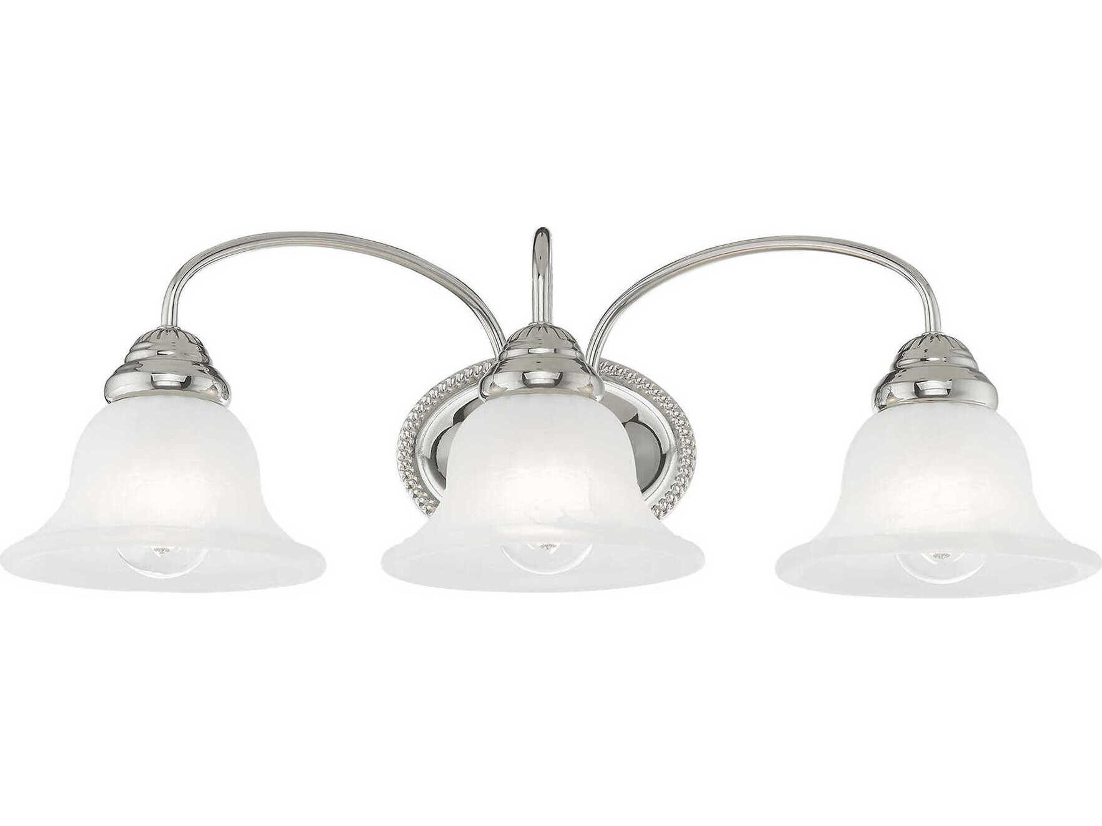 Livex Lighting Edgemont 3-Light Polished Chrome Glass Vanity Light