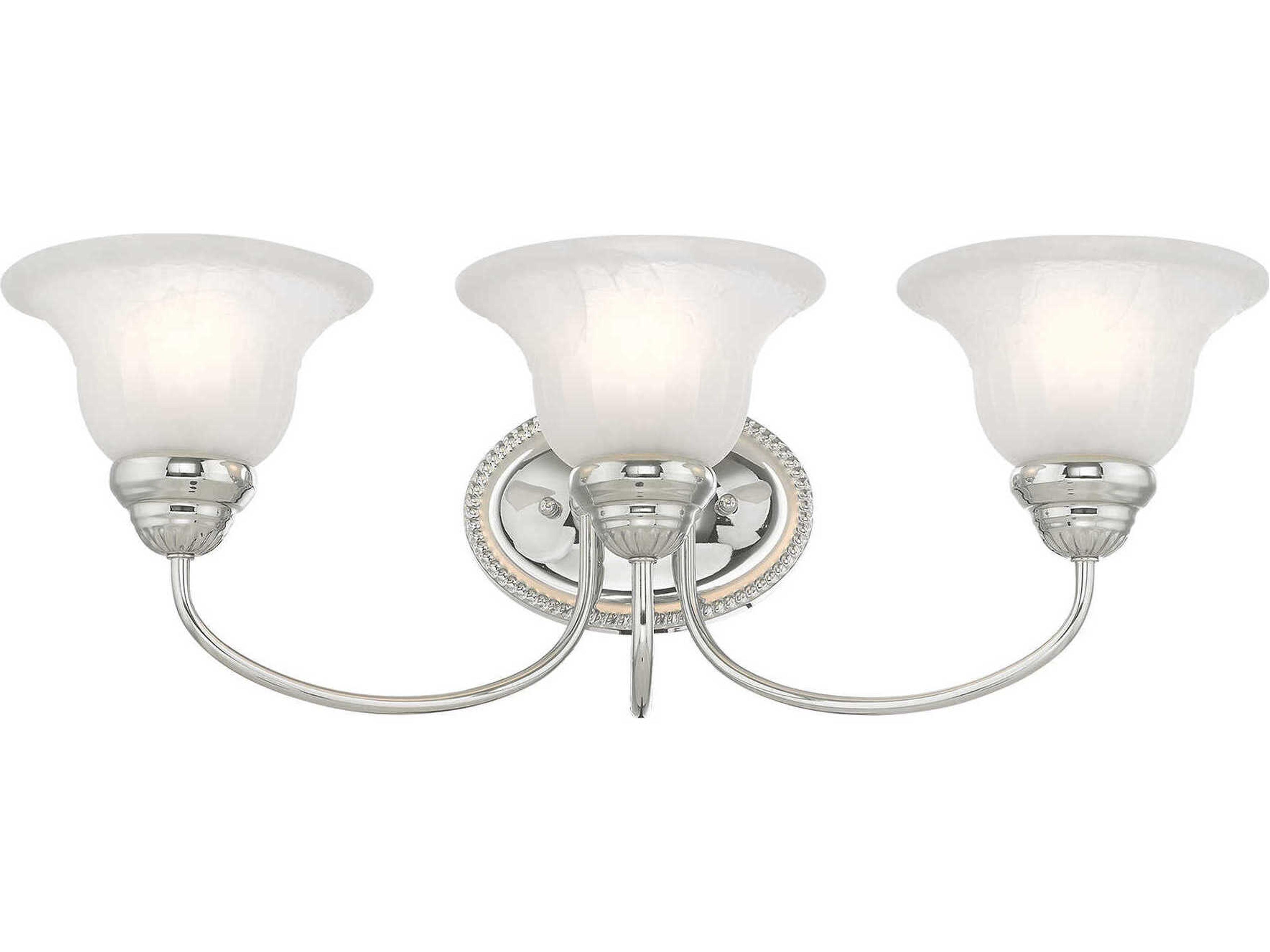 Livex Lighting Edgemont 3-Light Polished Chrome Glass Vanity Light